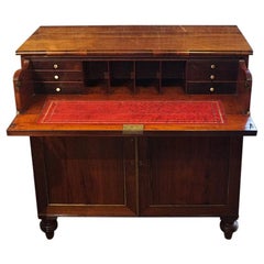 English Regency Brass Inlaid Secretary Desk