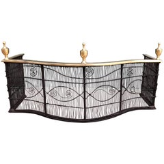 English Regency Brass-Mounted and Wire Fire Fender