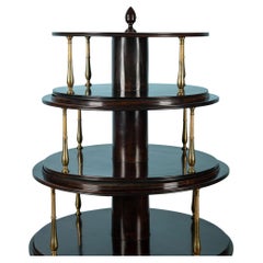 English Regency Brass Mounted Mahogany Three-Tier Dumb Waiter