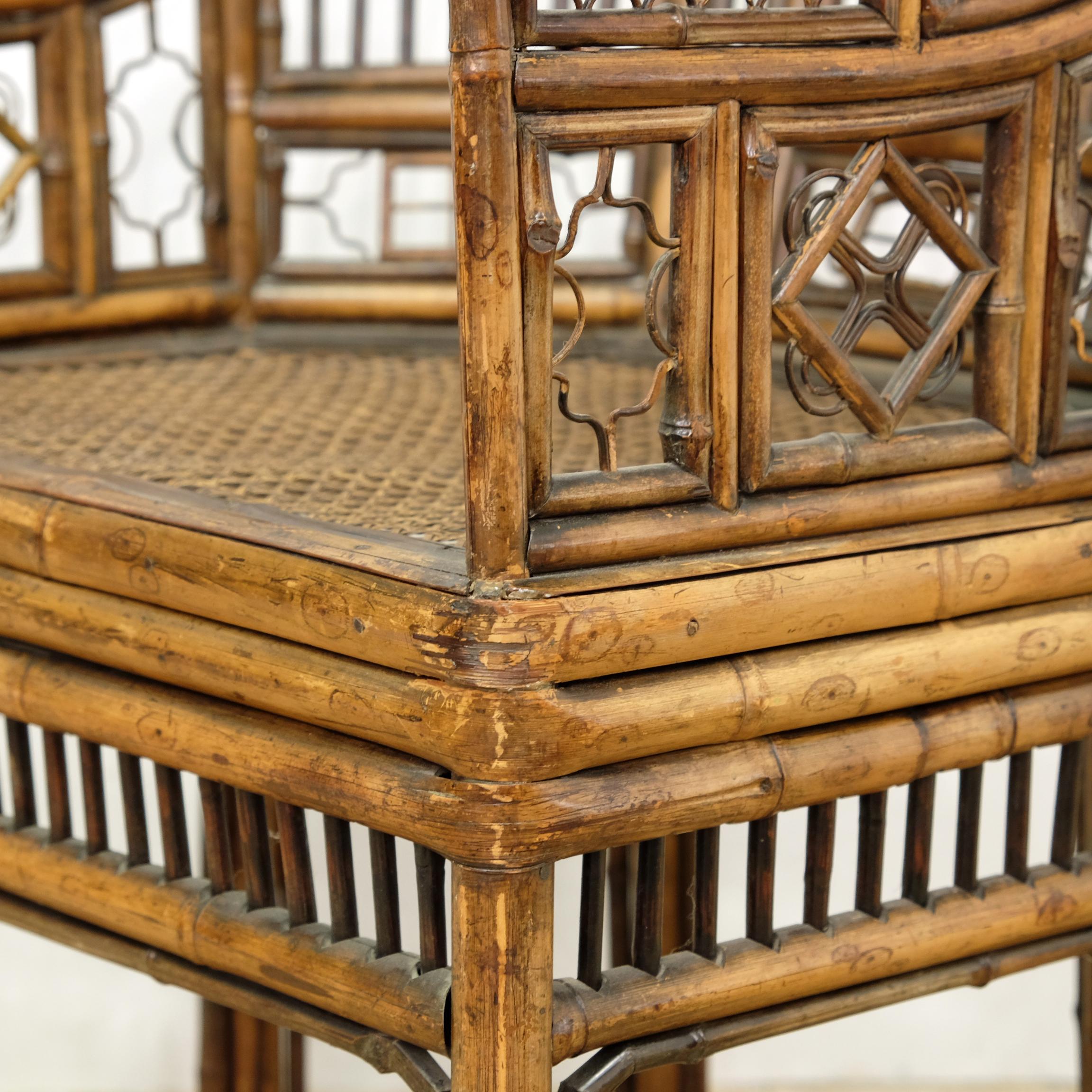 Hand-Crafted English Regency 'Brighton Pavilion' Chair, Bamboo, 1820, King George IV