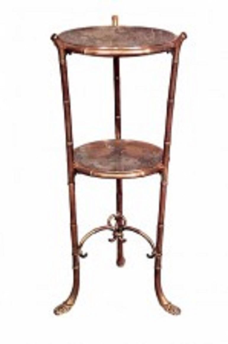 British English Regency Bronze and Silver Three Tier Table For Sale