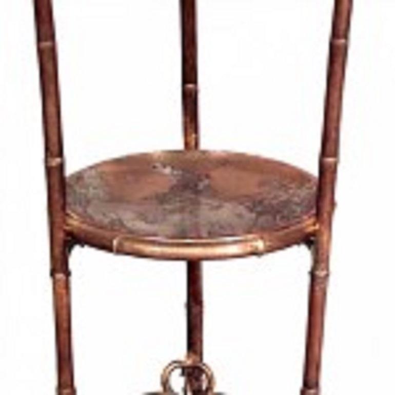 English Regency Bronze and Silver Three Tier Table In Excellent Condition For Sale In Queens, NY
