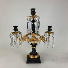 English Regency Bronze & Ormolu Triple Branch Candelabra