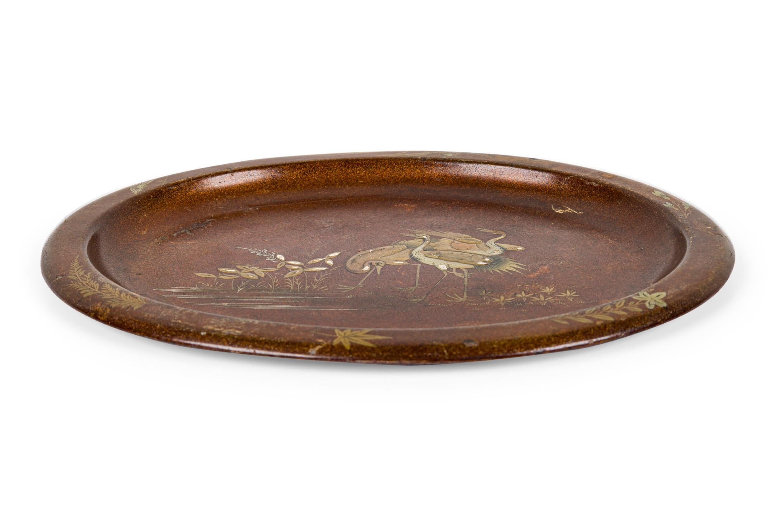 20th Century English Regency Brown Lacquered Tray For Sale