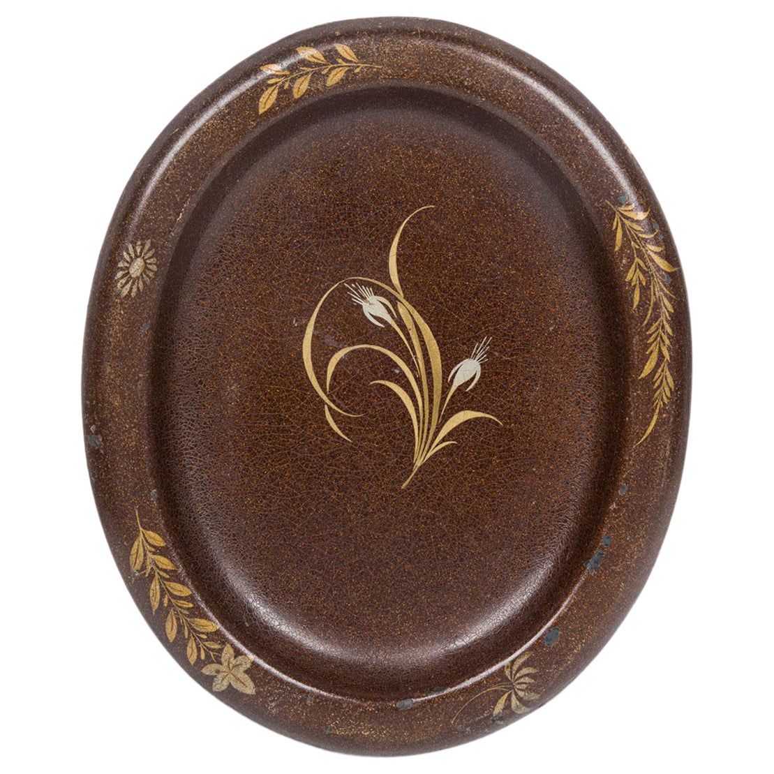 English Regency Brown Lacquered Tray For Sale