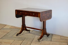 English Regency, Burr Yew Wood and Satinwood Sofa Table