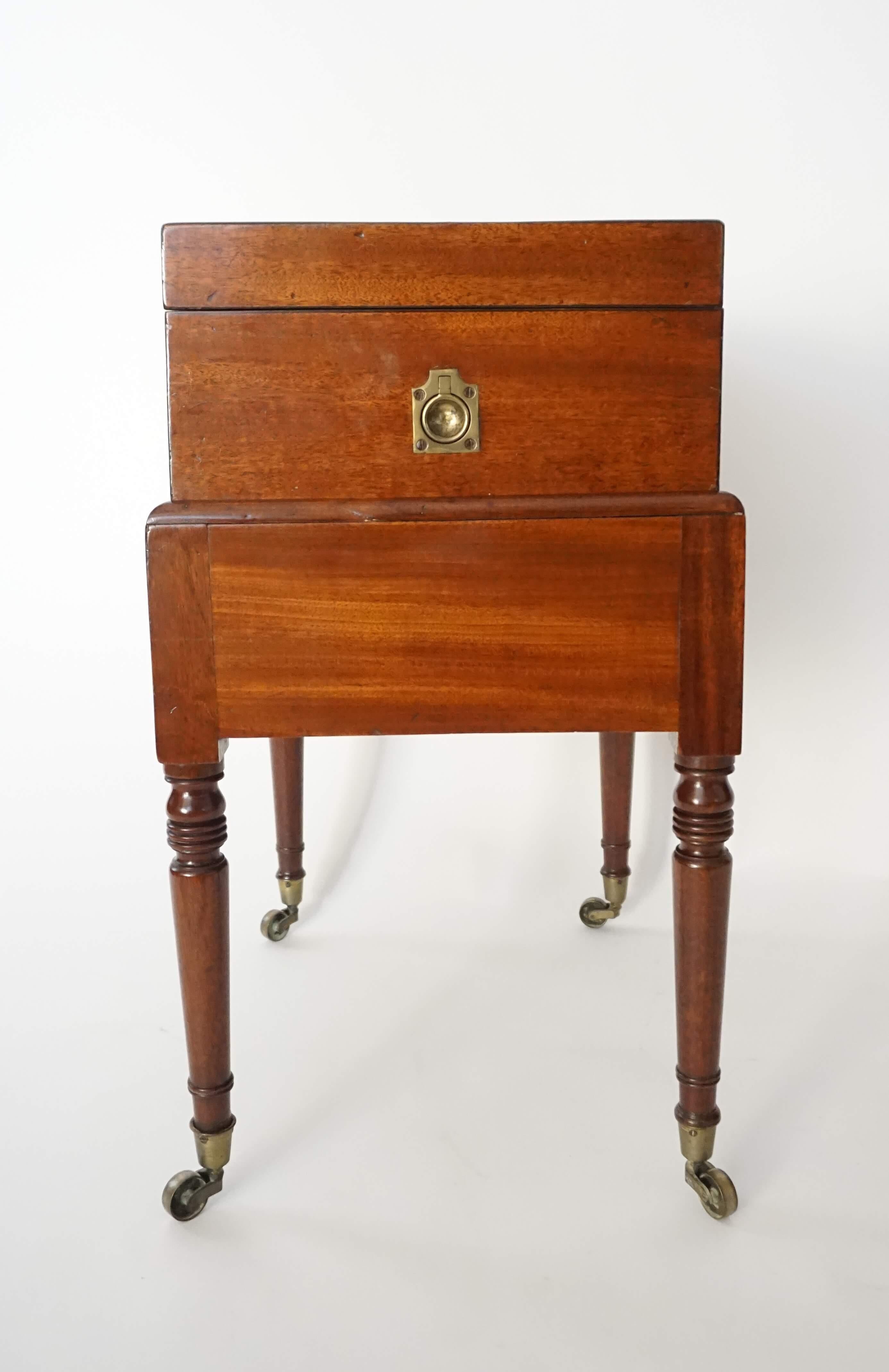 Brass English Regency Campaign Chest on Stand, circa 1820