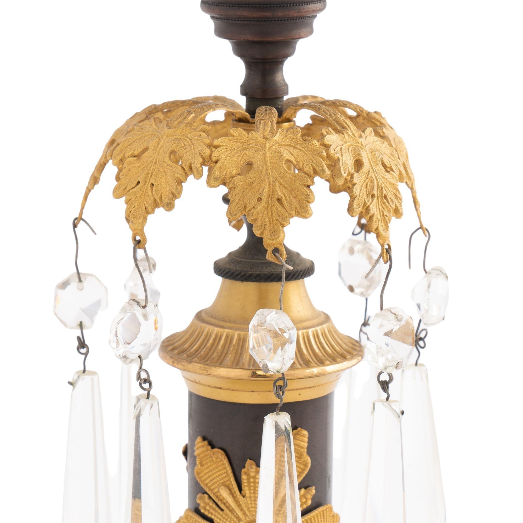 English Regency Candlesticks with Crystal Lusters, 1800 For Sale 4