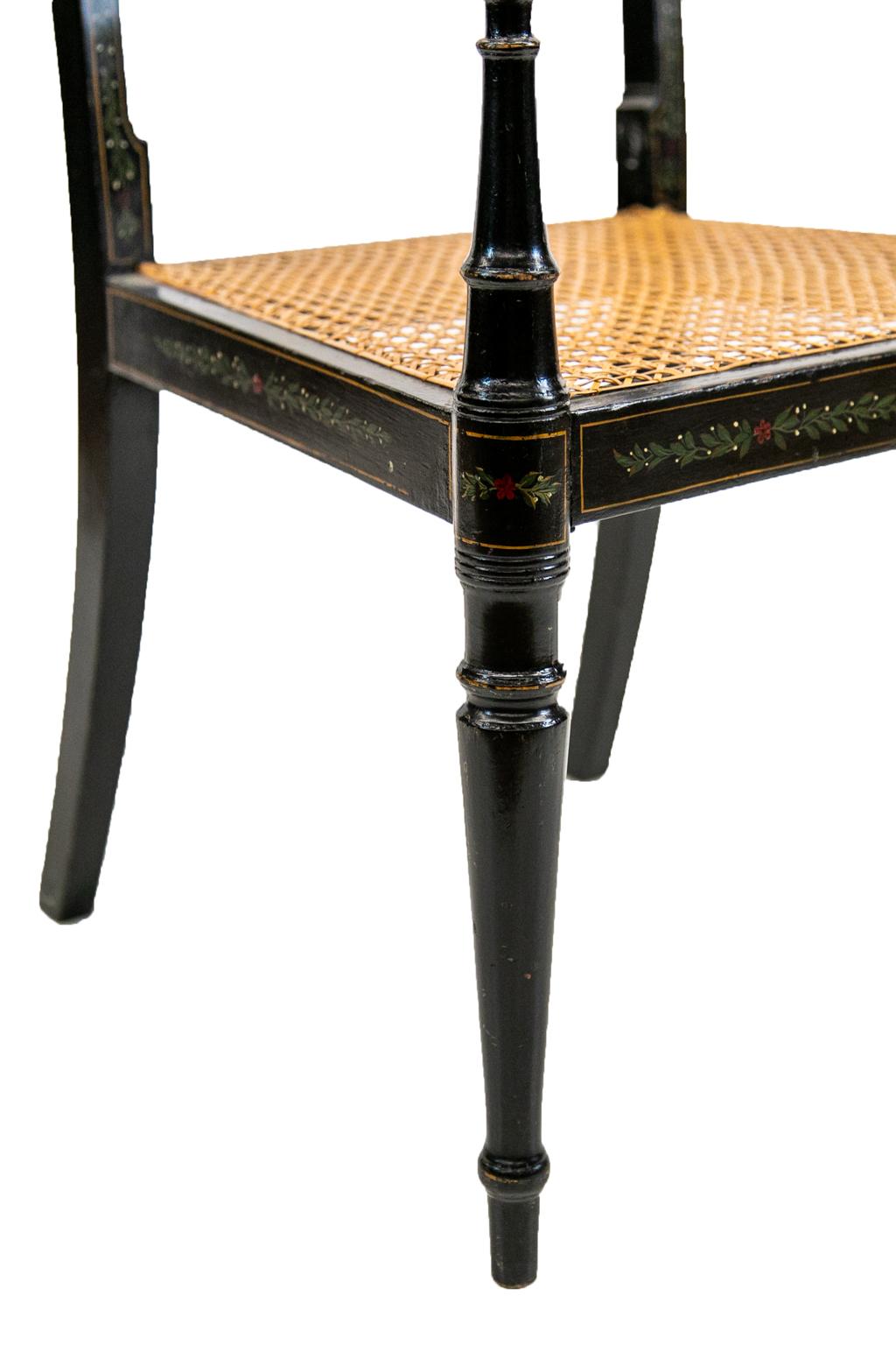 Mid-19th Century English Regency Cane Seat Arm Chair