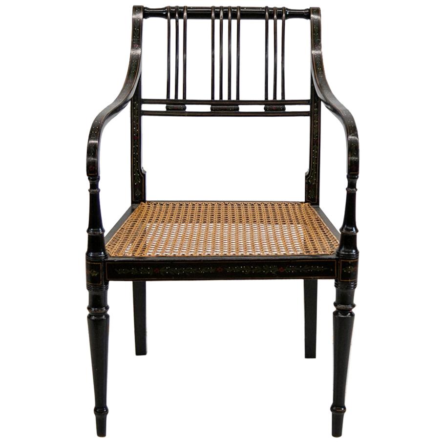 English Regency Cane Seat Arm Chair