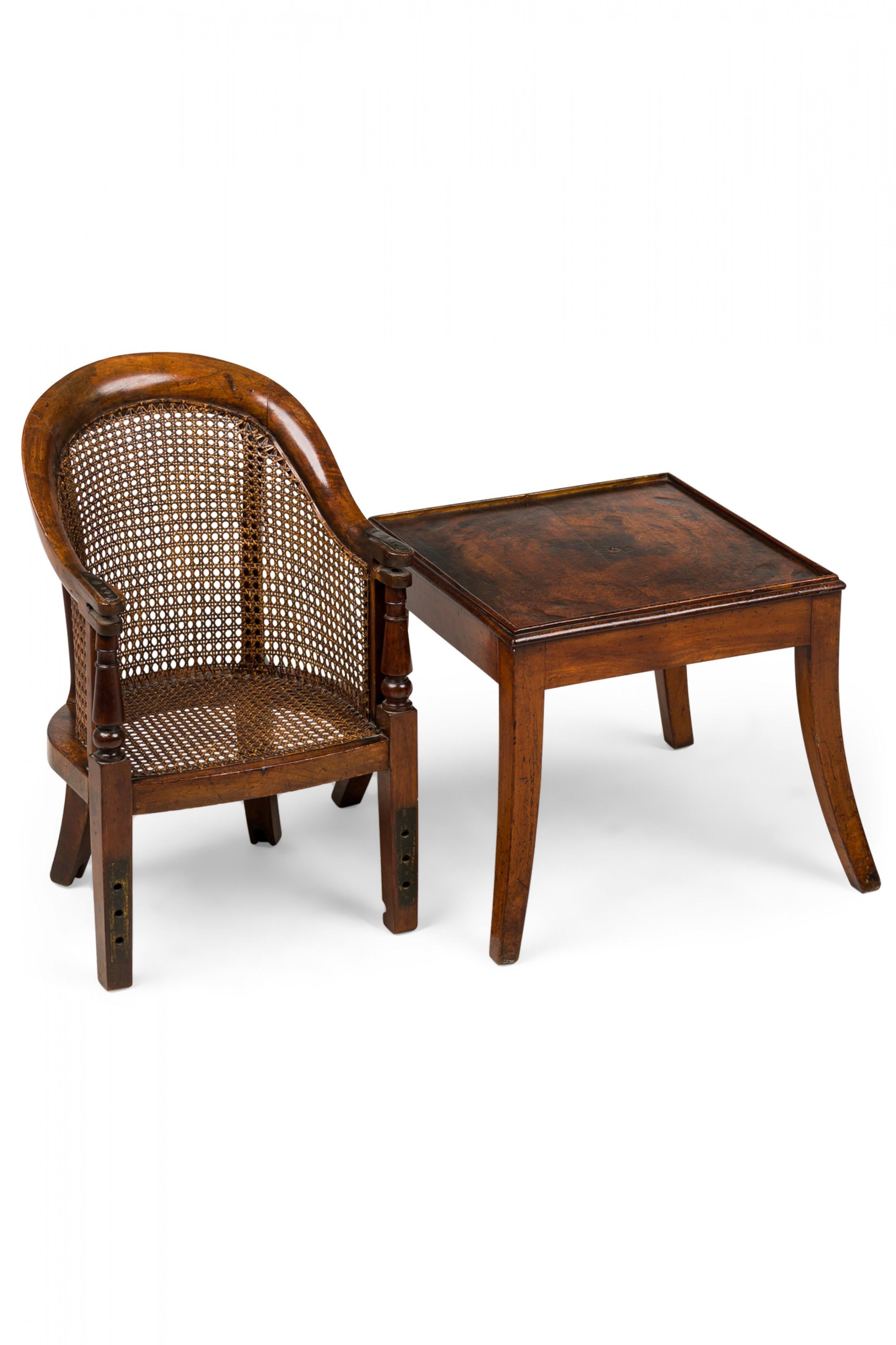 18th Century and Earlier English Regency Caned Child's Chair on Stand For Sale
