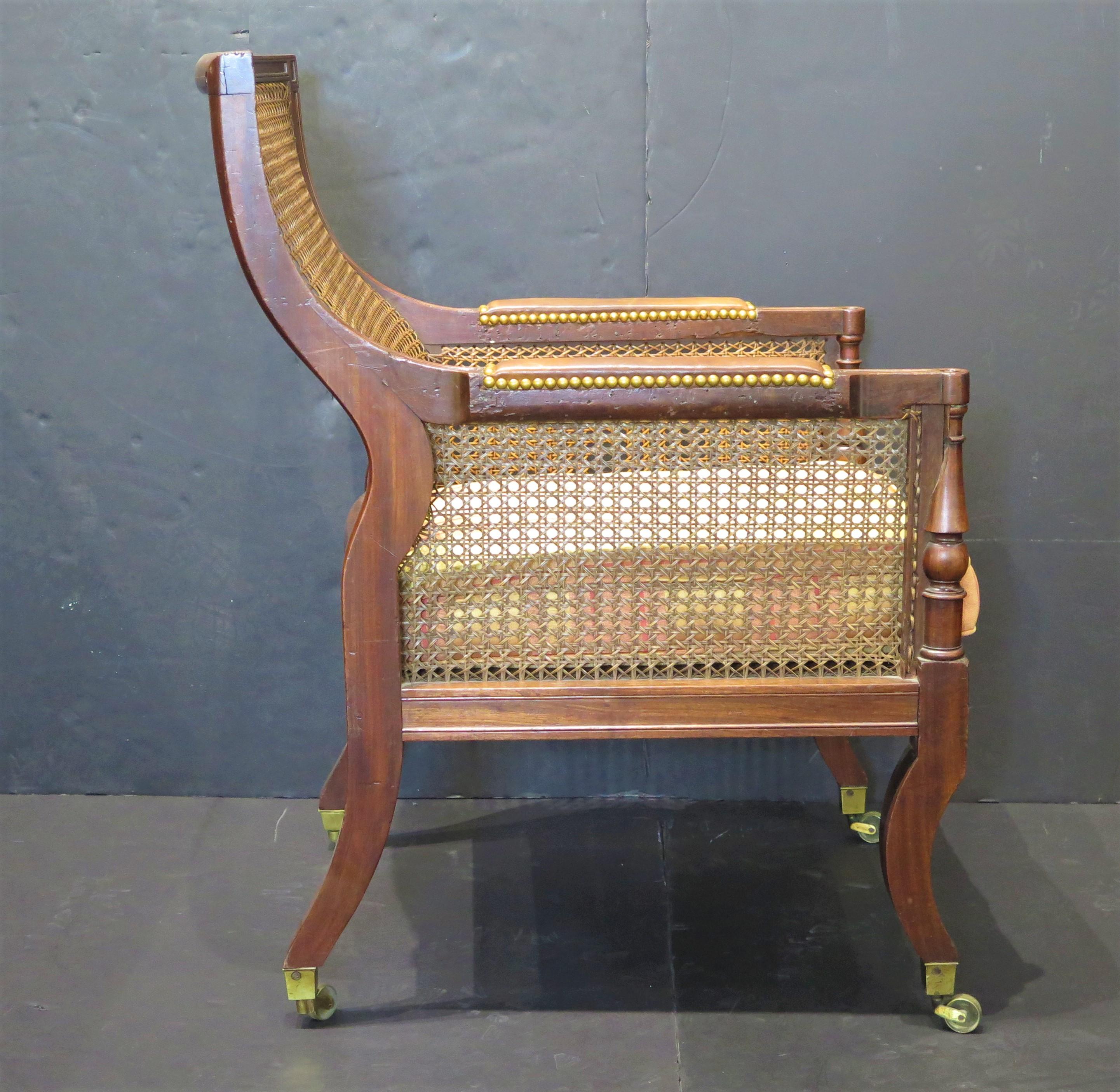 English Regency Caned Library Chair In Good Condition In Dallas, TX
