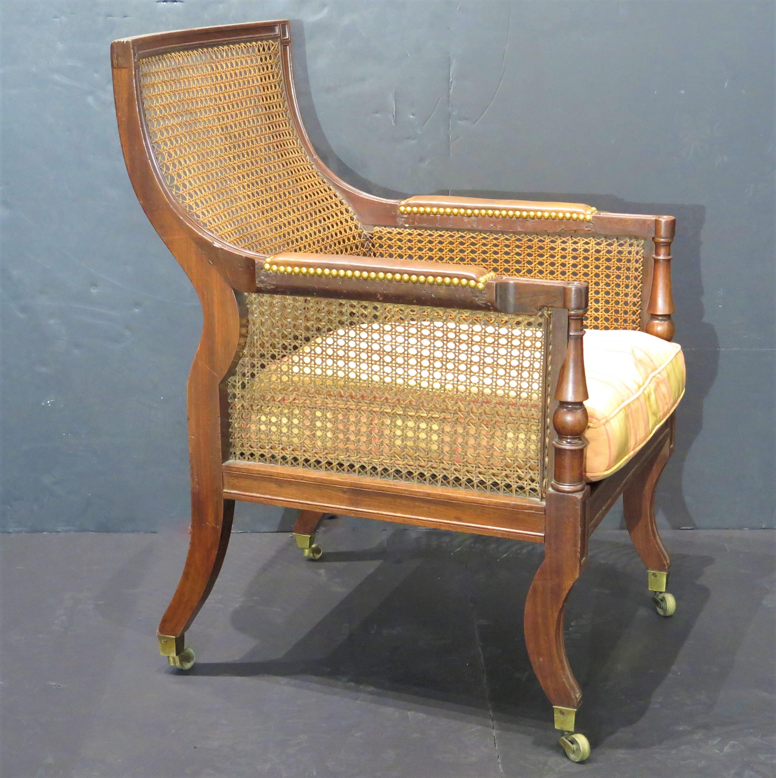 English Regency Caned Library Chair 1