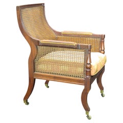 English Regency Caned Library Chair