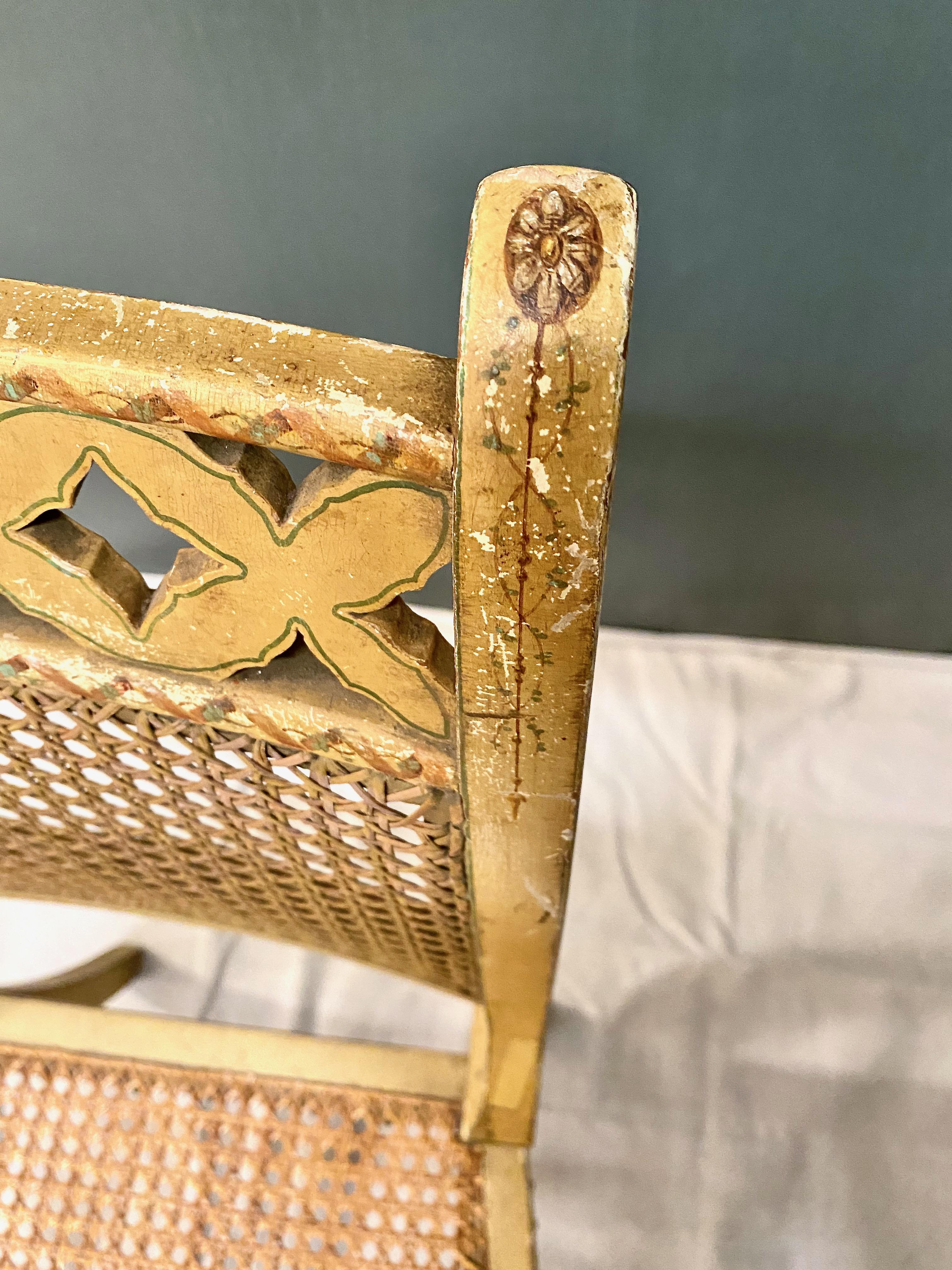 English Regency Caned Side Chair In Good Condition In Pasadena, CA