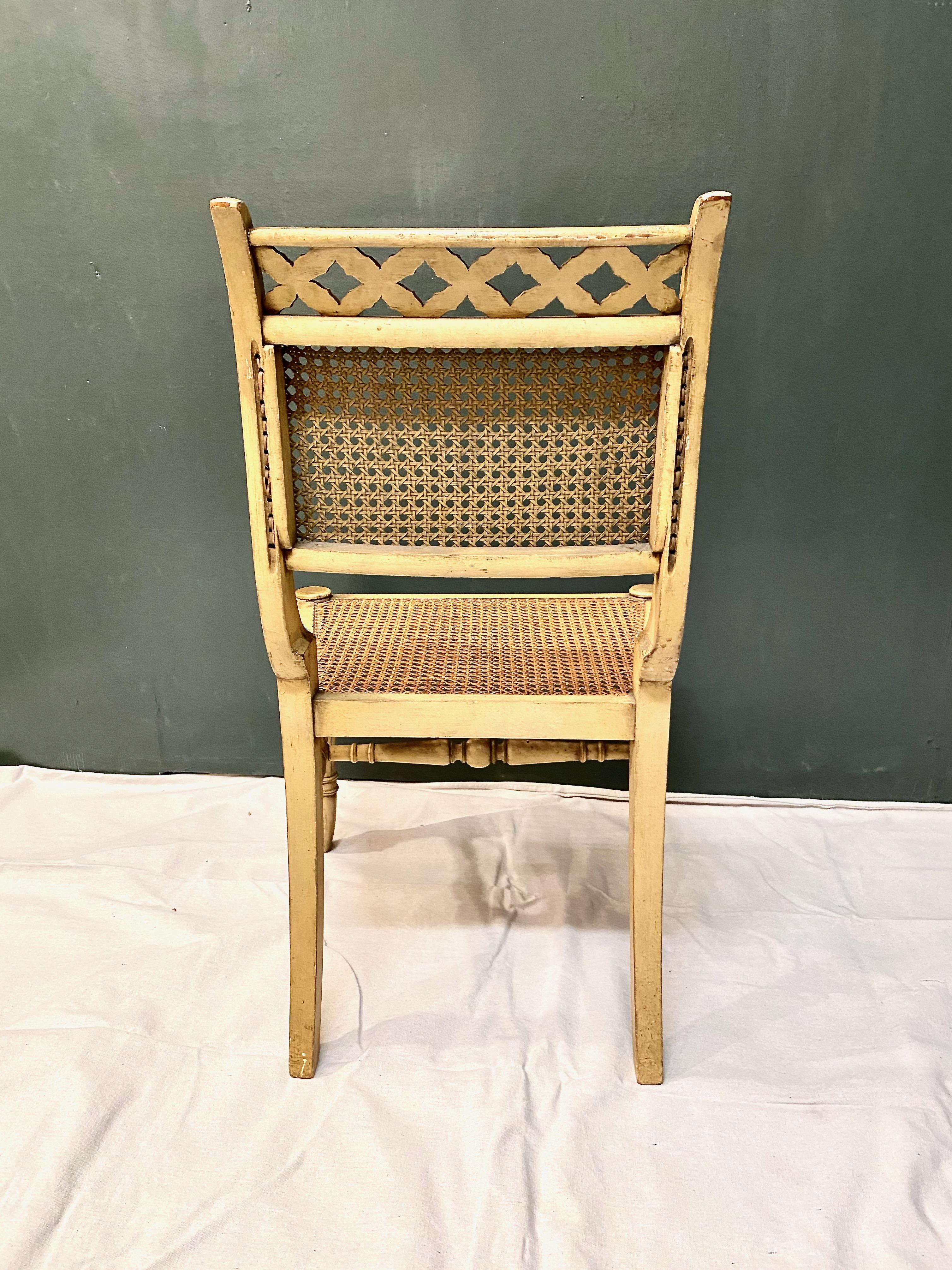 19th Century English Regency Caned Side Chair