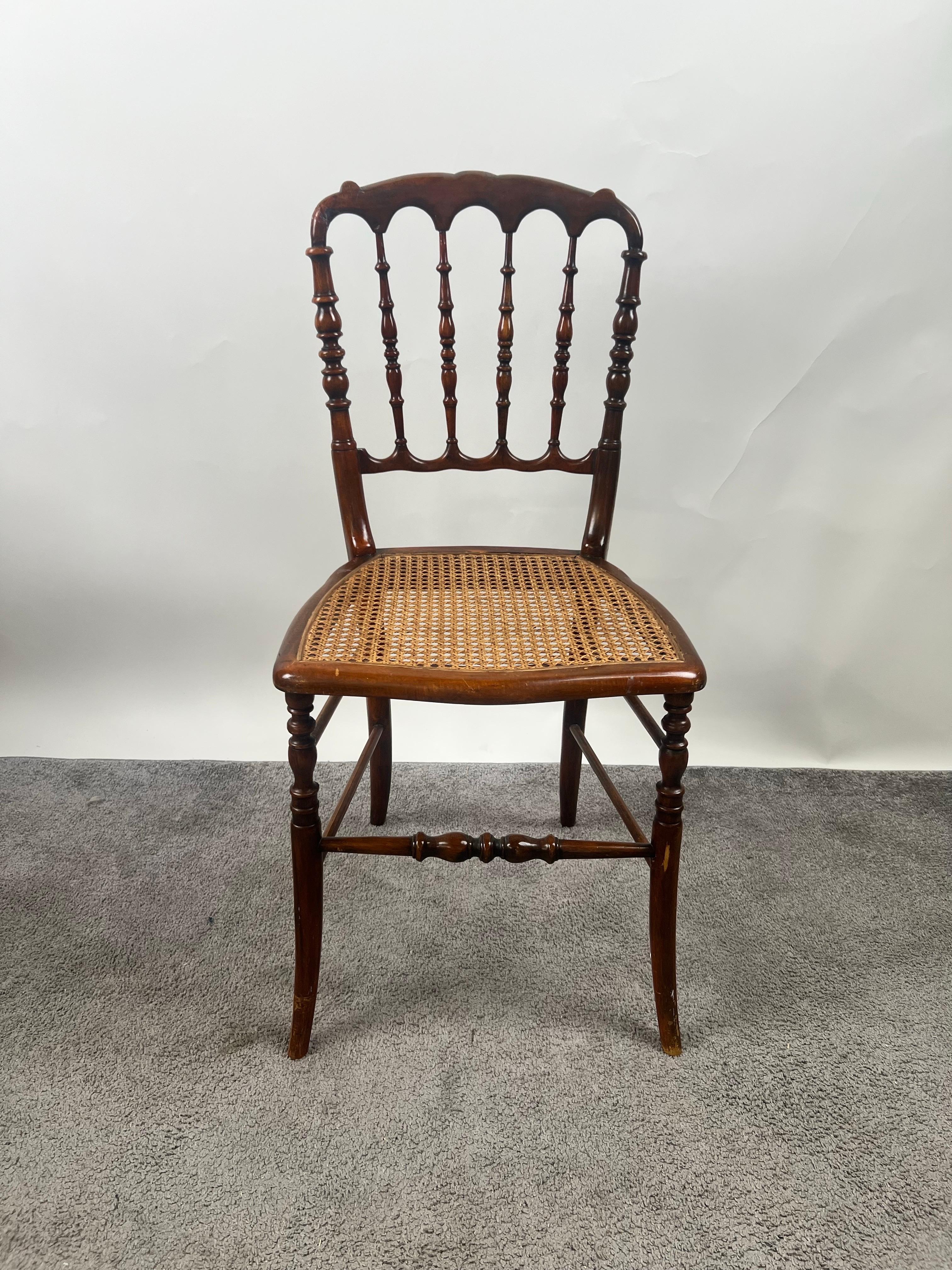 English Regency Carlton House Style Lady Desk & Cane Chair by Maitland Smith For Sale 11