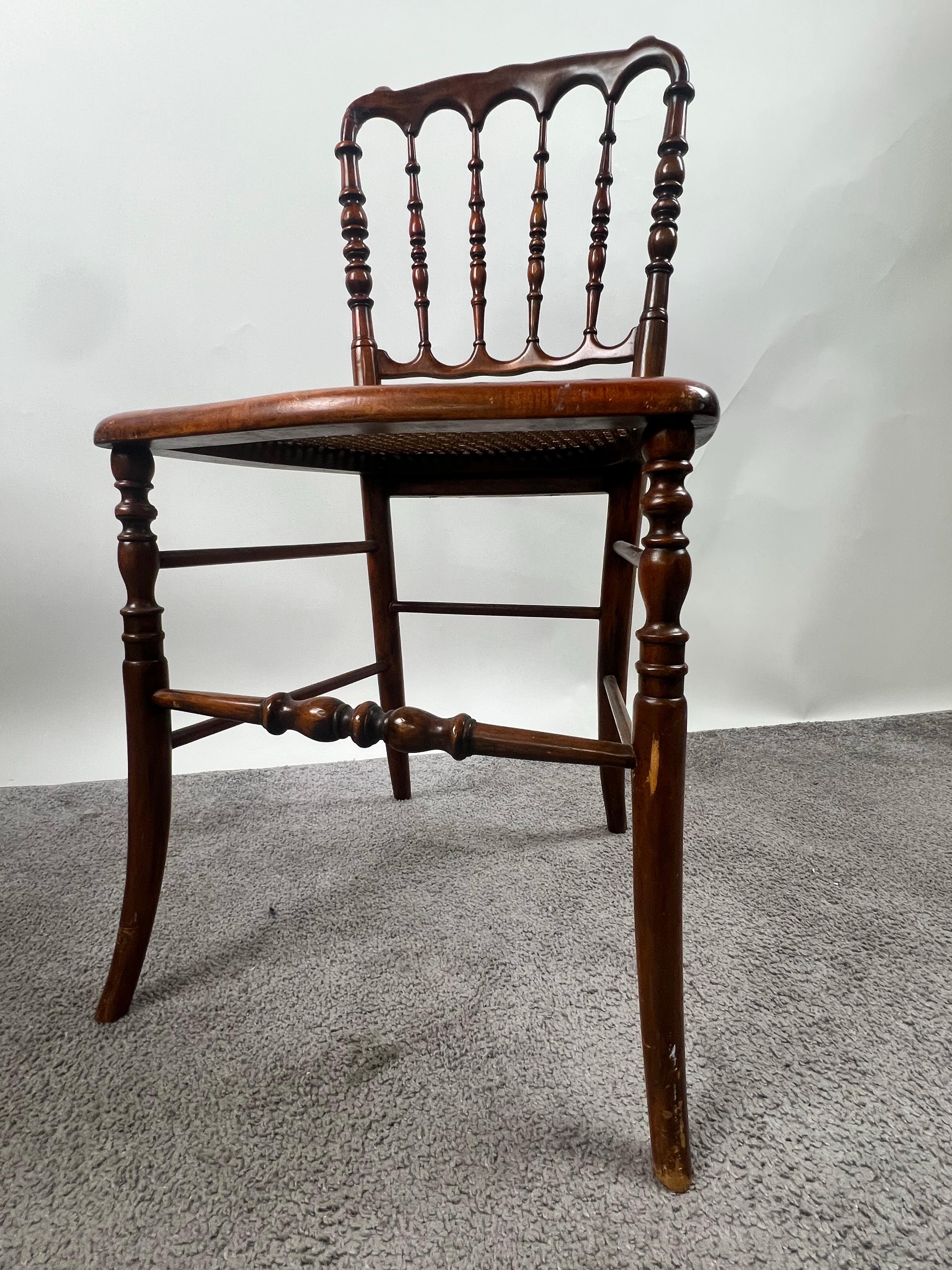 English Regency Carlton House Style Lady Desk & Cane Chair by Maitland Smith For Sale 12