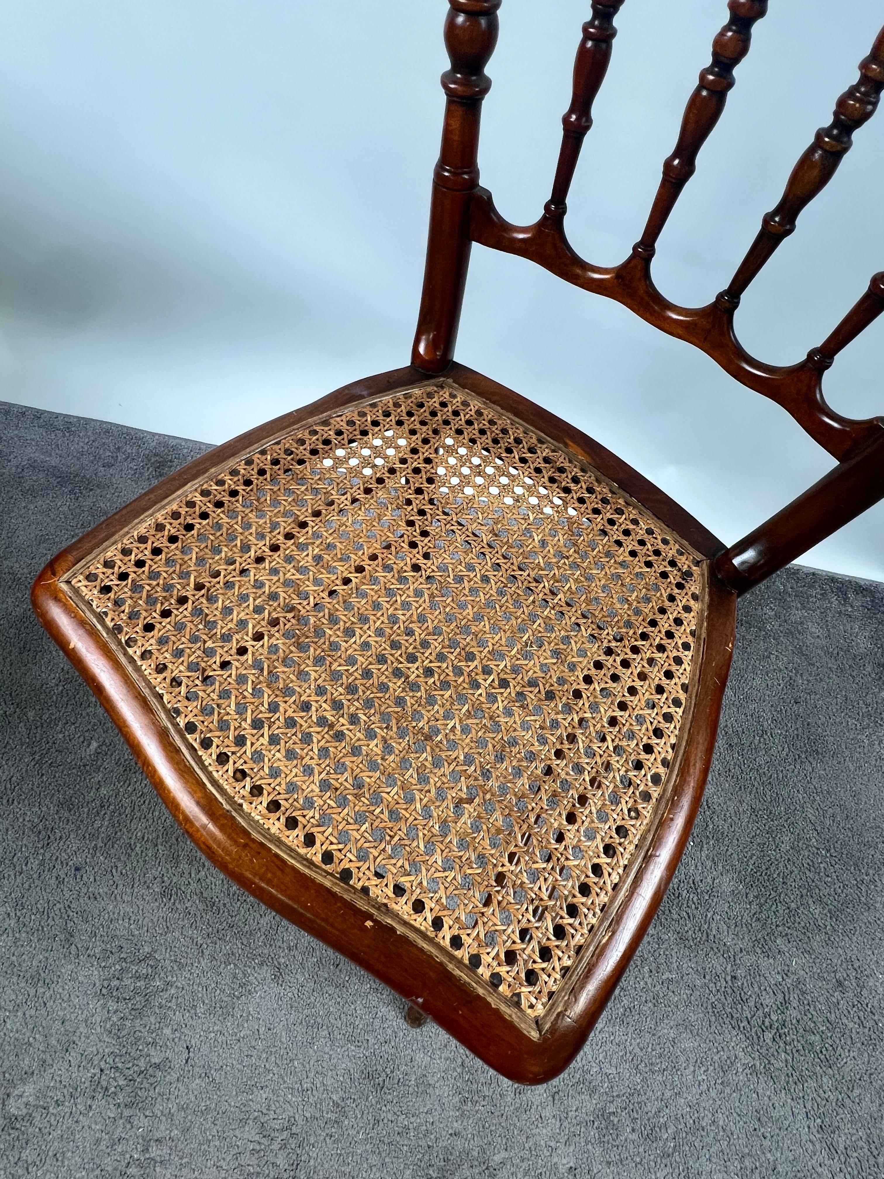 English Regency Carlton House Style Lady Desk & Cane Chair by Maitland Smith For Sale 13