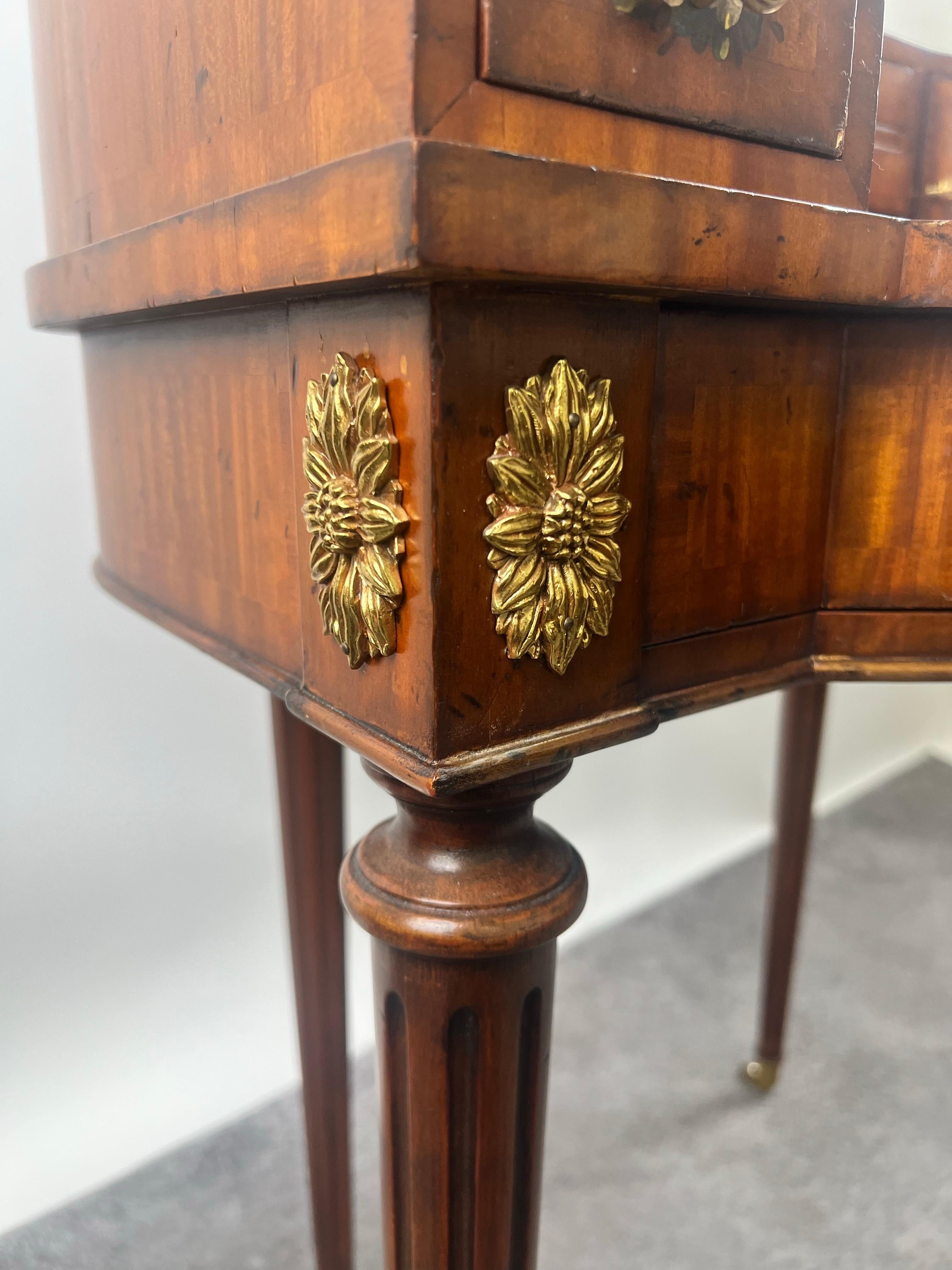 English Regency Carlton House Style Lady Desk & Cane Chair by Maitland Smith For Sale 14