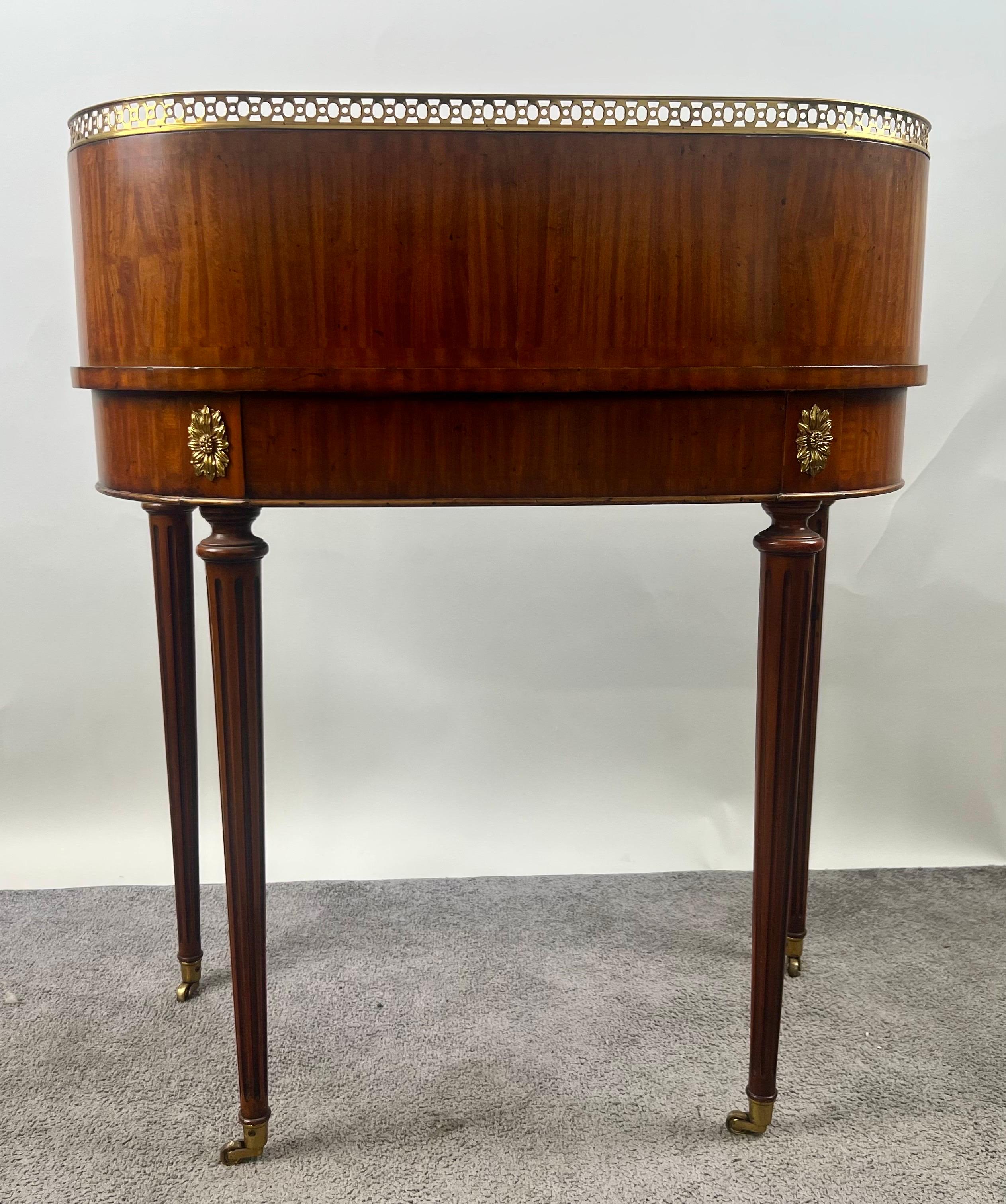 English Regency Carlton House Style Lady Desk & Cane Chair by Maitland Smith For Sale 15