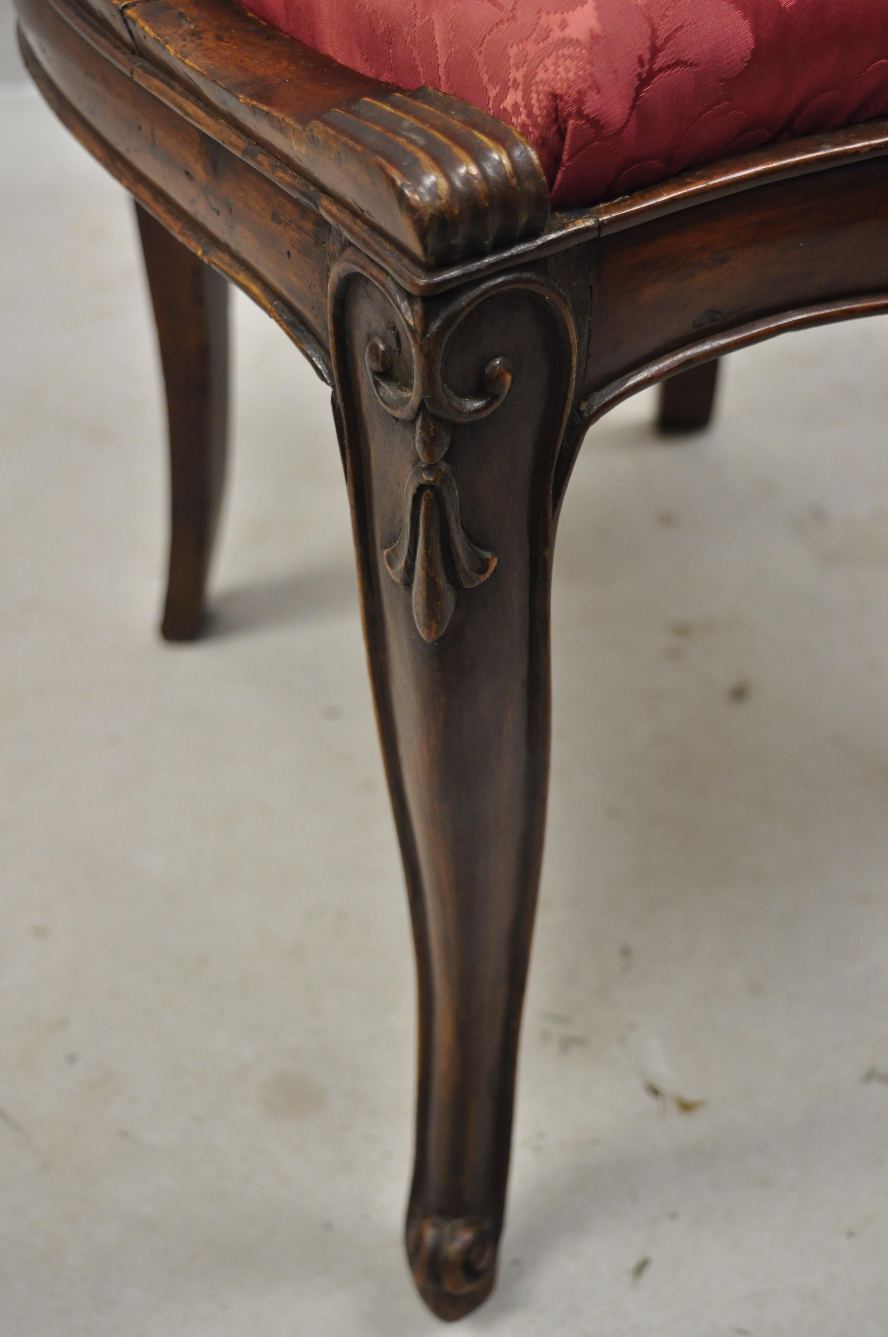 English Regency Carved Mahogany Curved Back Dining Side Chairs, Set of 4 4