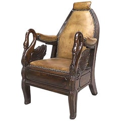 English Regency Mahogany Swan Arm Chair