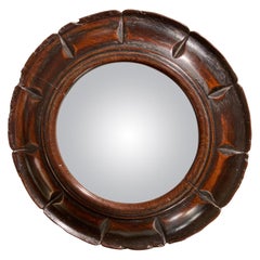 English Regency Carved Walnut Convex Mirror