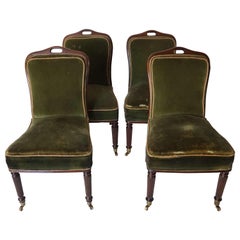 Antique English Regency Casino Chairs, Set of Four, circa 1825