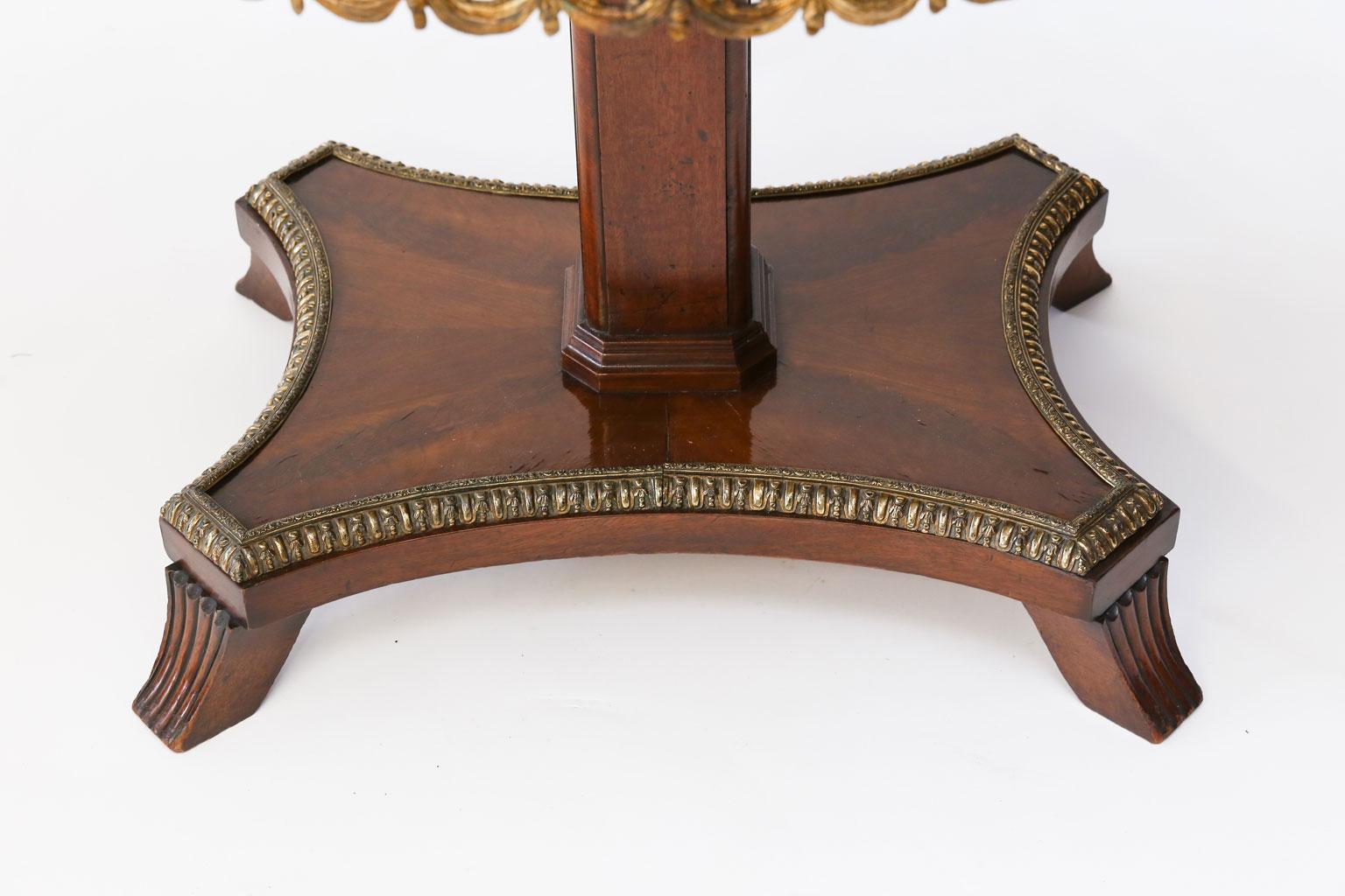 English Leather-Top Center Table in Cuban Mahogany For Sale 12