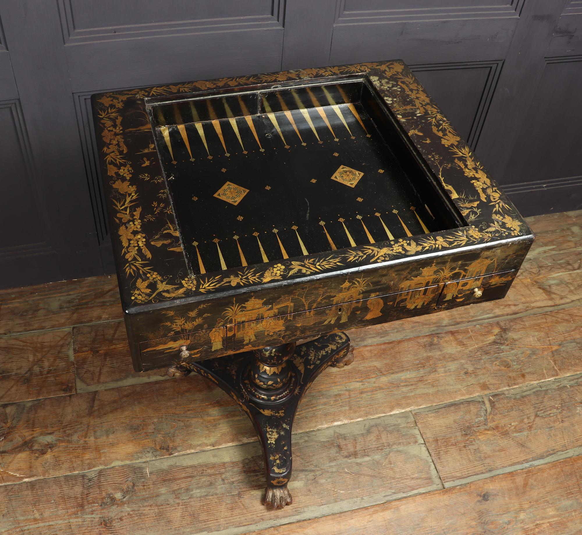 English Regency Chinese Export Games Table In Good Condition In Paddock Wood Tonbridge, GB
