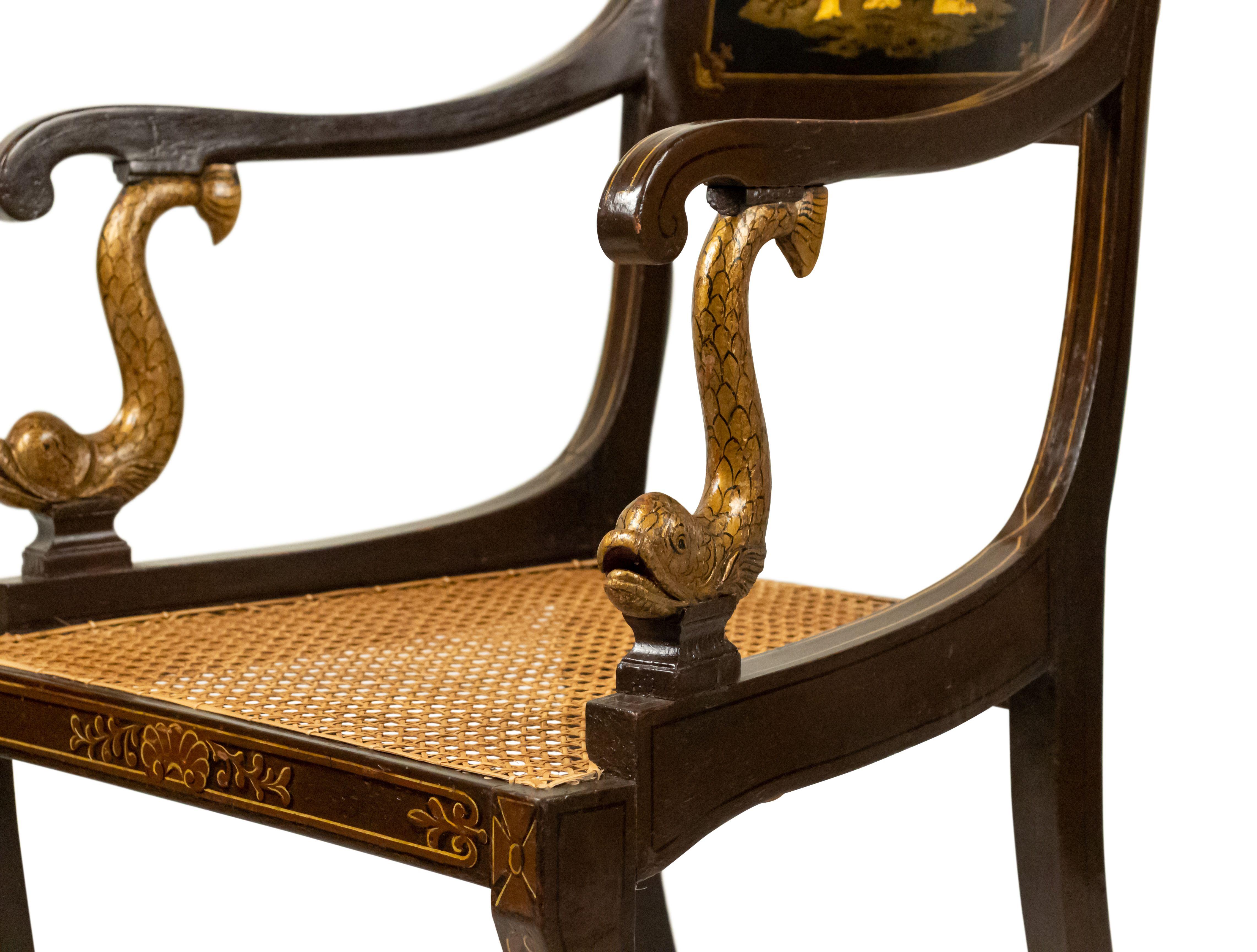 English Regency Chinoiserie Armchairs For Sale 8