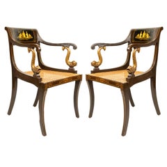 Antique English Regency Chinoiserie Armchairs