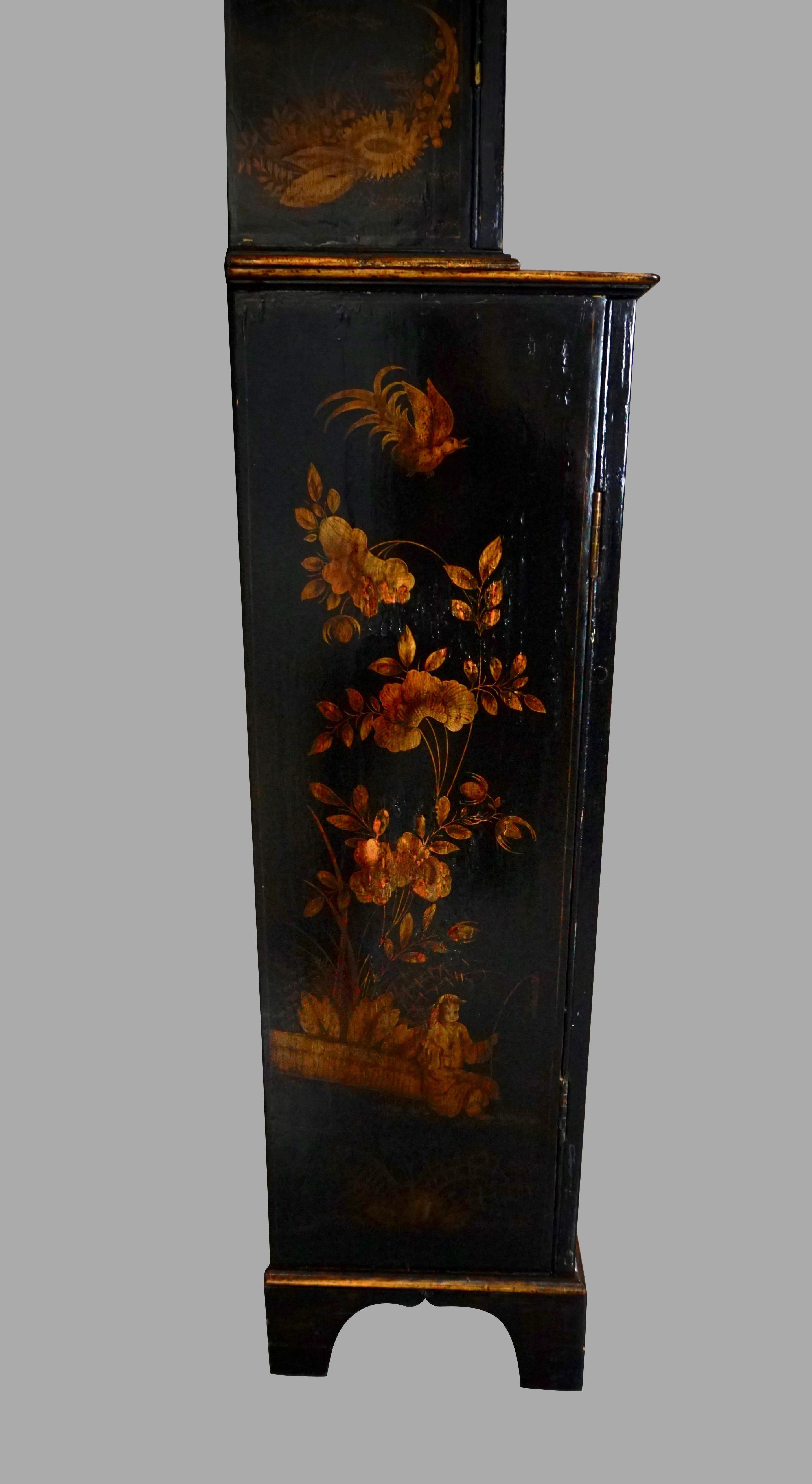 English Regency Chinoiserie Black and Gilt Bookcase Cabinet 5