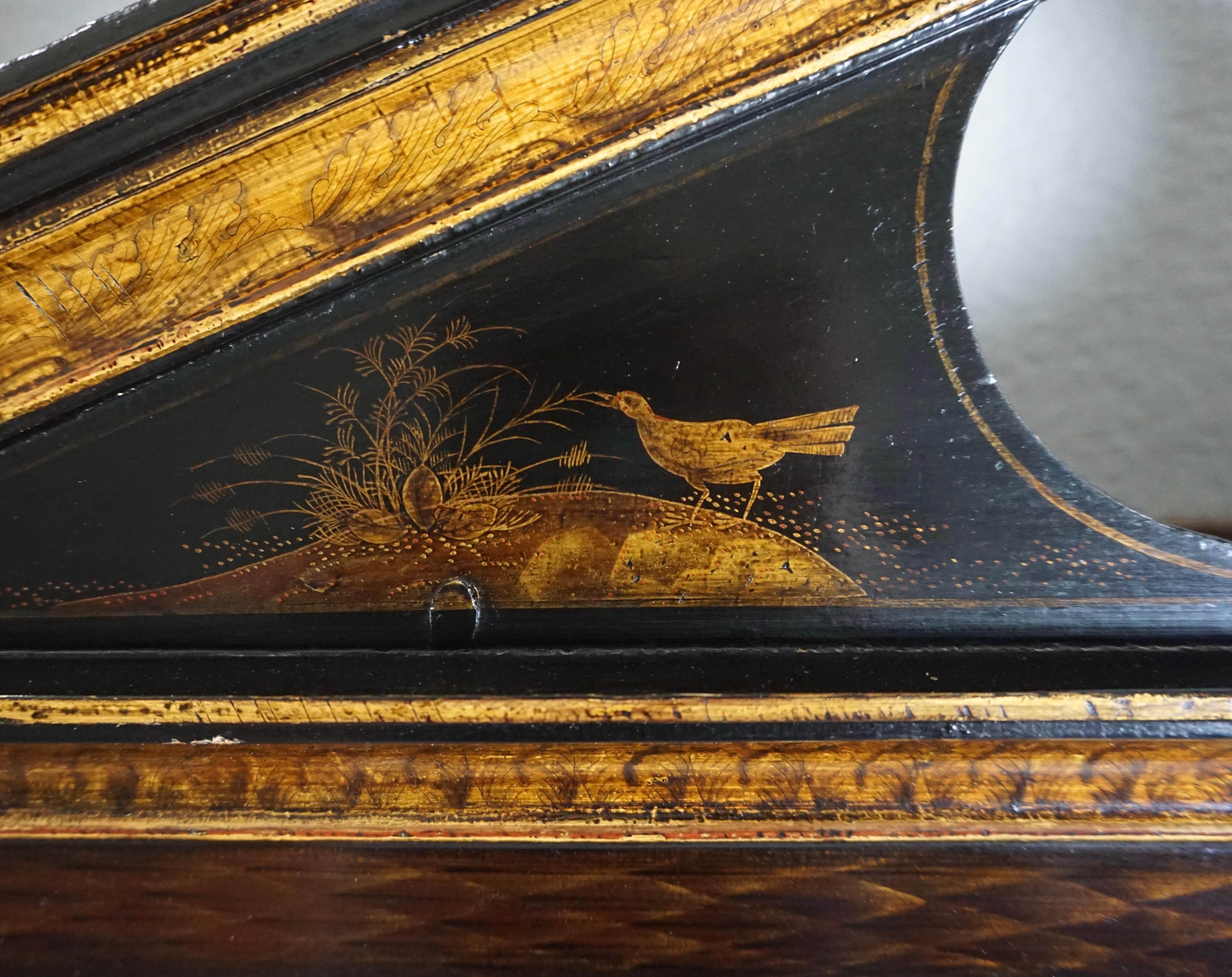 English Regency Chinoiserie Black and Gilt Bookcase Cabinet 6