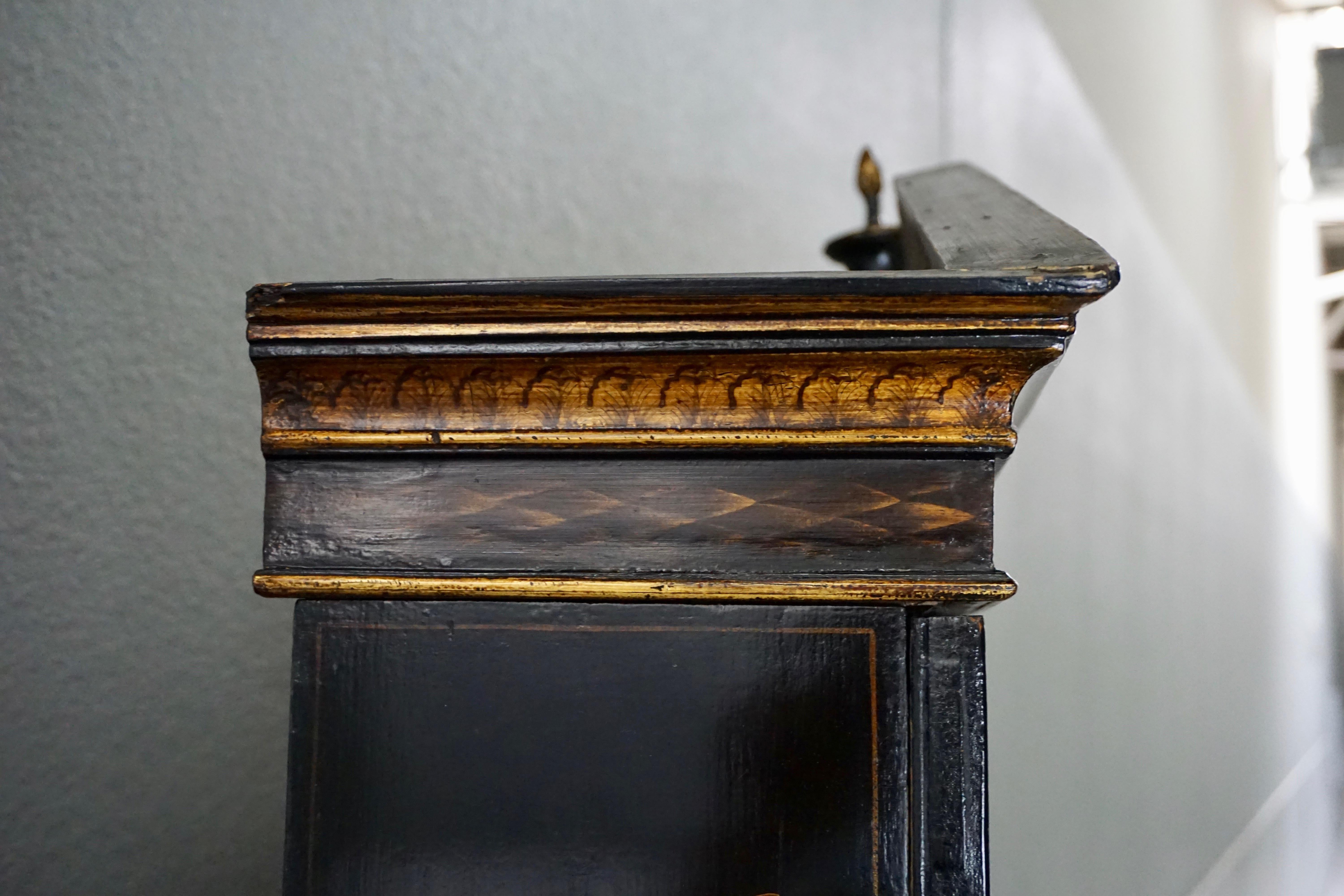 English Regency Chinoiserie Black and Gilt Bookcase Cabinet 9