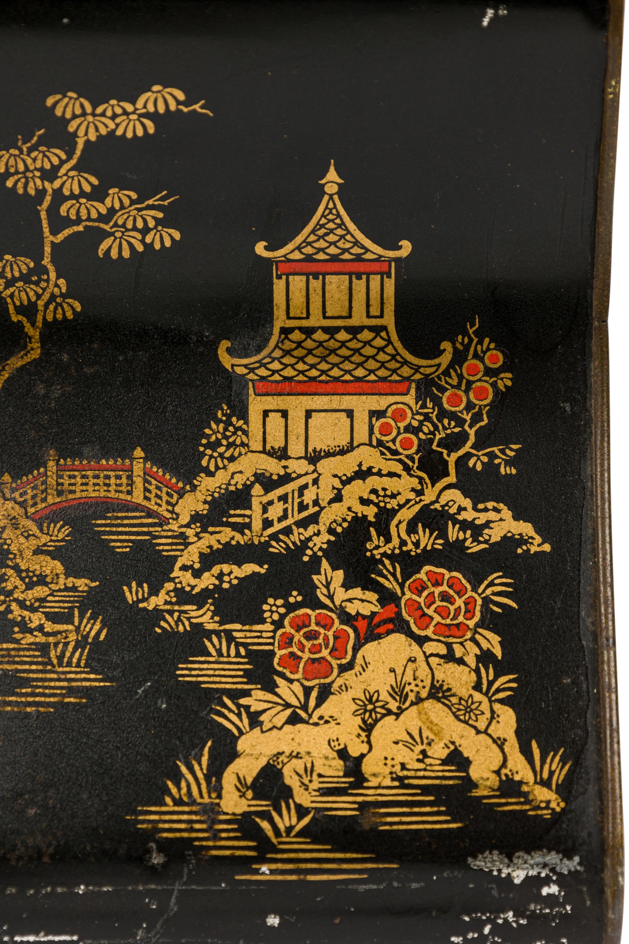 English Regency Chinoiserie Clock Set For Sale 3
