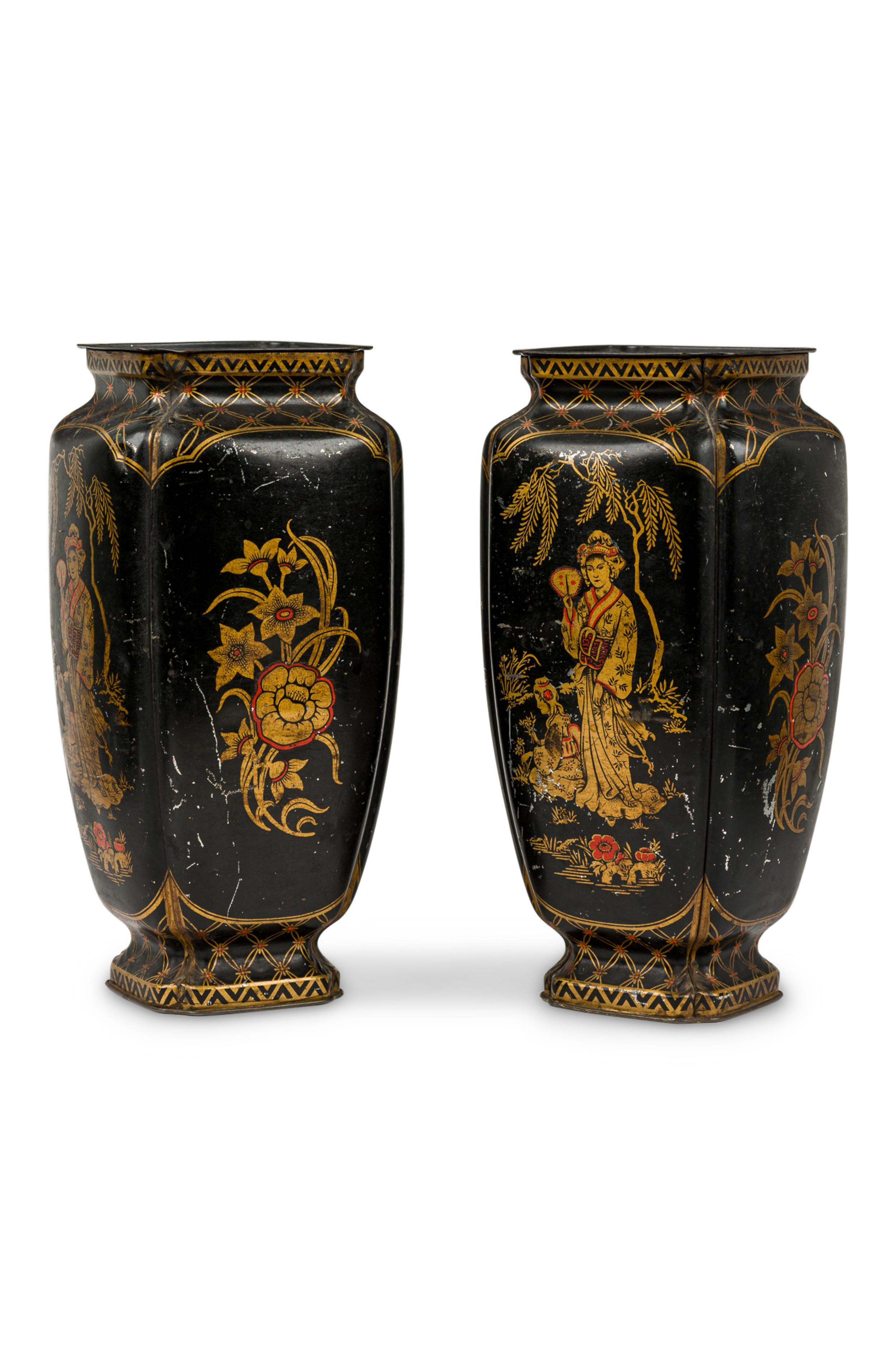 English Regency Chinoiserie Clock Set For Sale 6