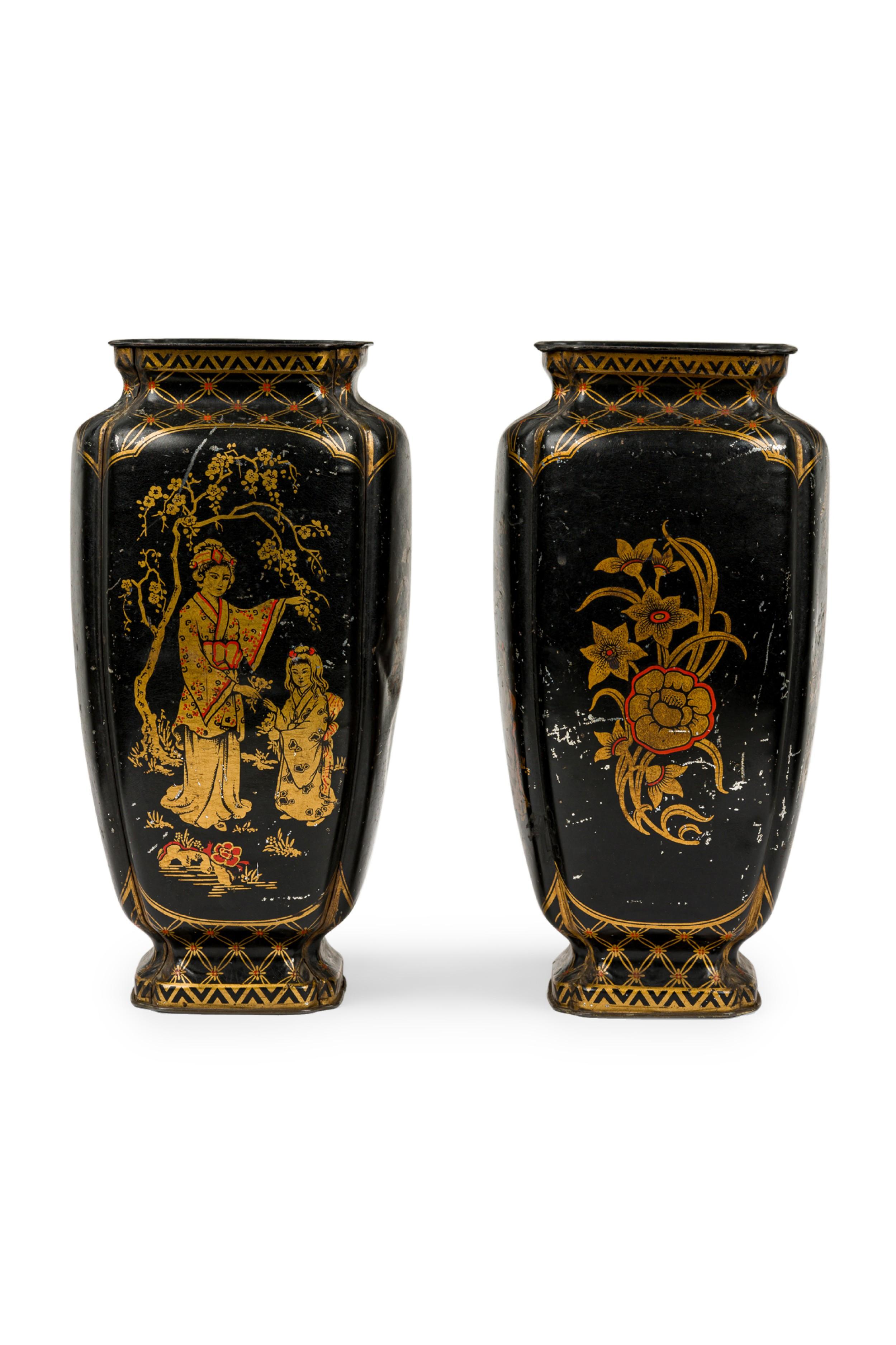 English Regency Chinoiserie Clock Set For Sale 8