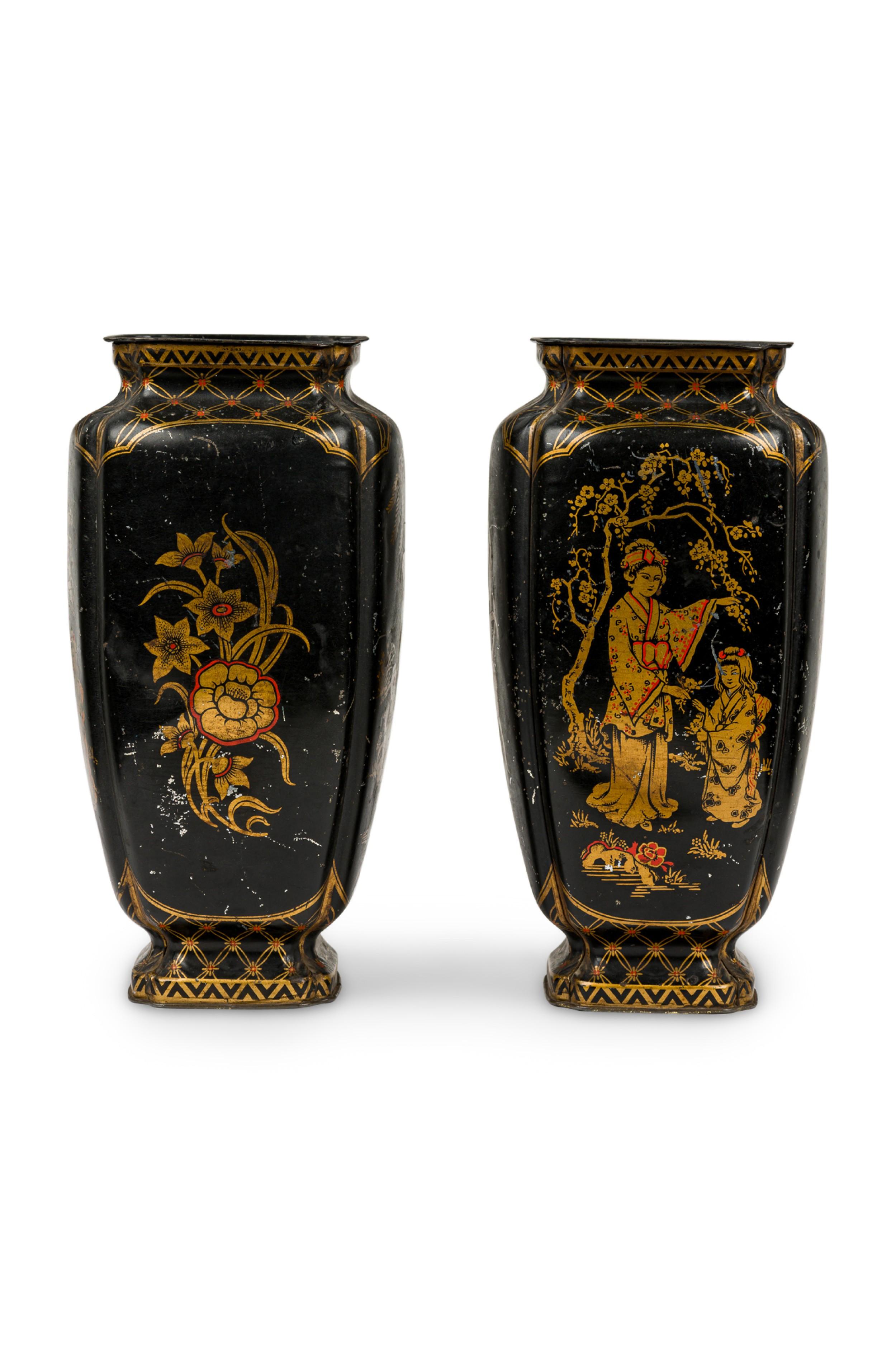 English Regency Chinoiserie Clock Set For Sale 9