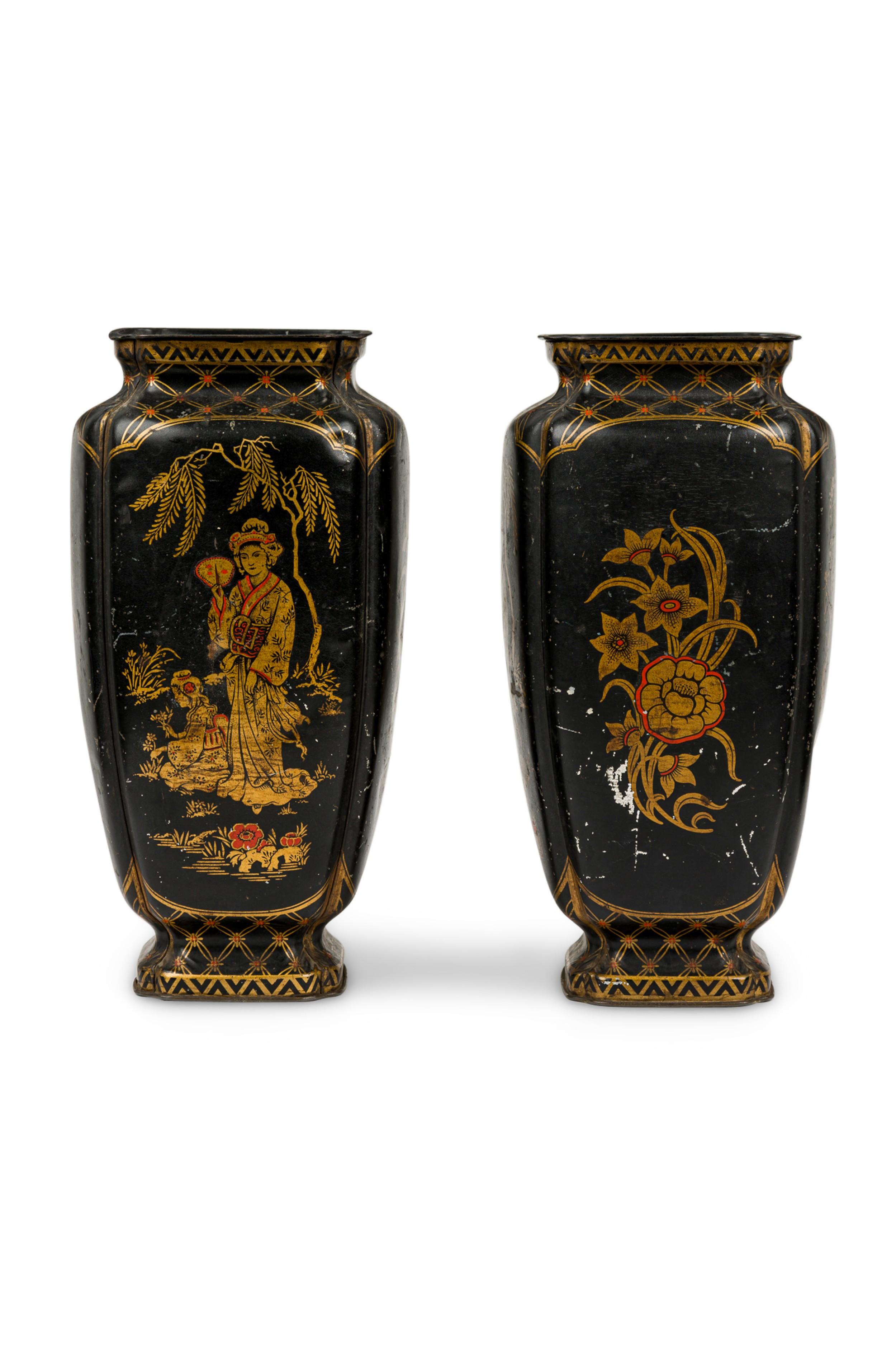 English Regency Chinoiserie Clock Set For Sale 10