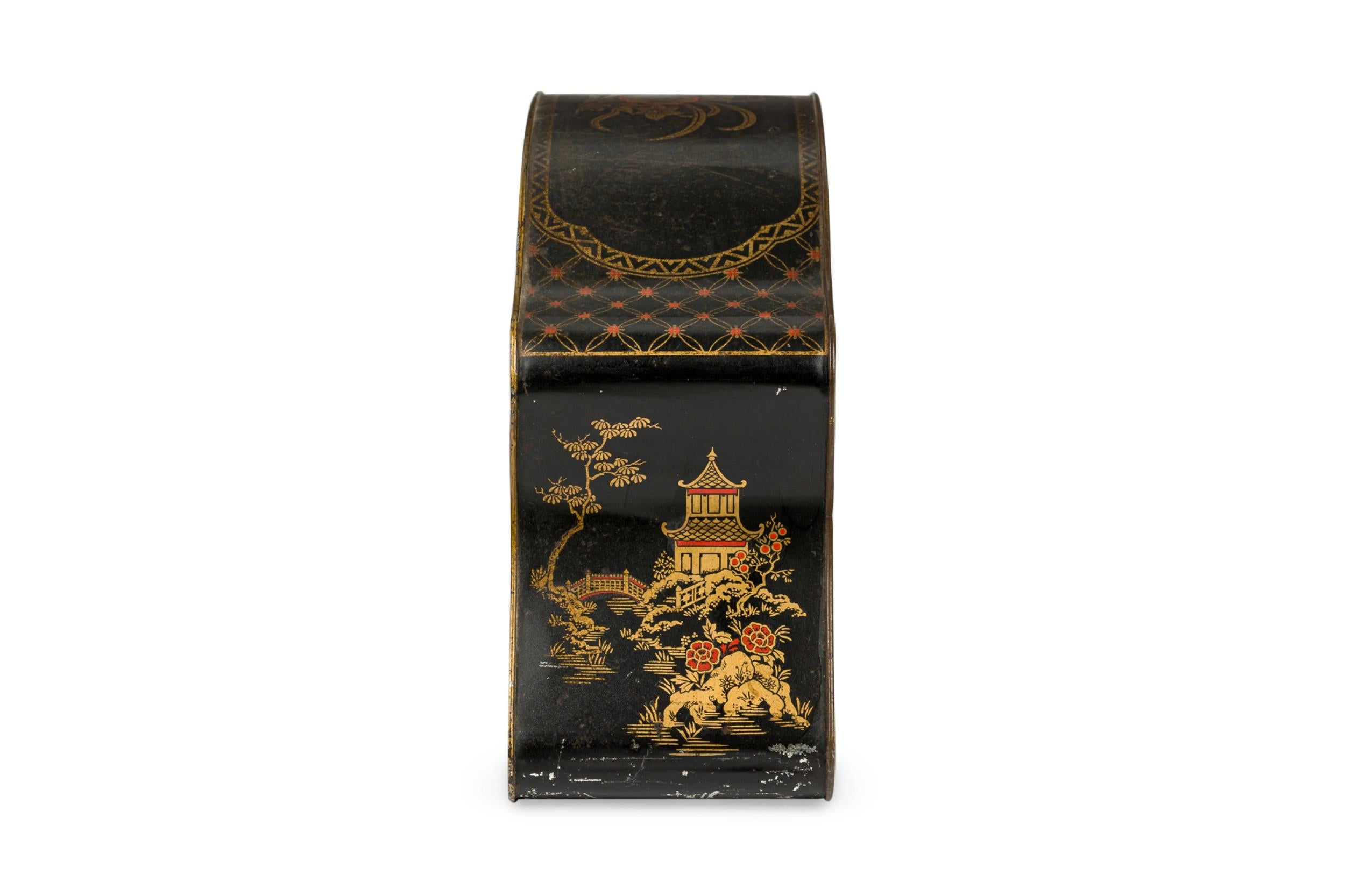 Hand-Crafted English Regency Chinoiserie Clock Set For Sale
