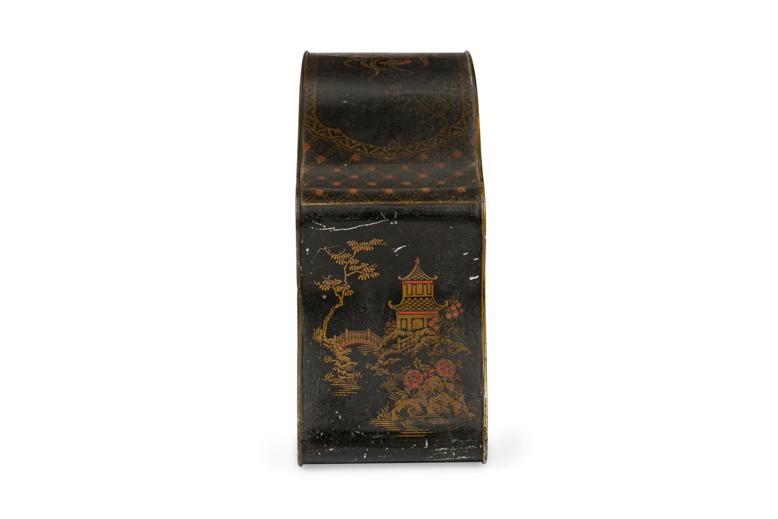 19th Century English Regency Chinoiserie Clock Set For Sale