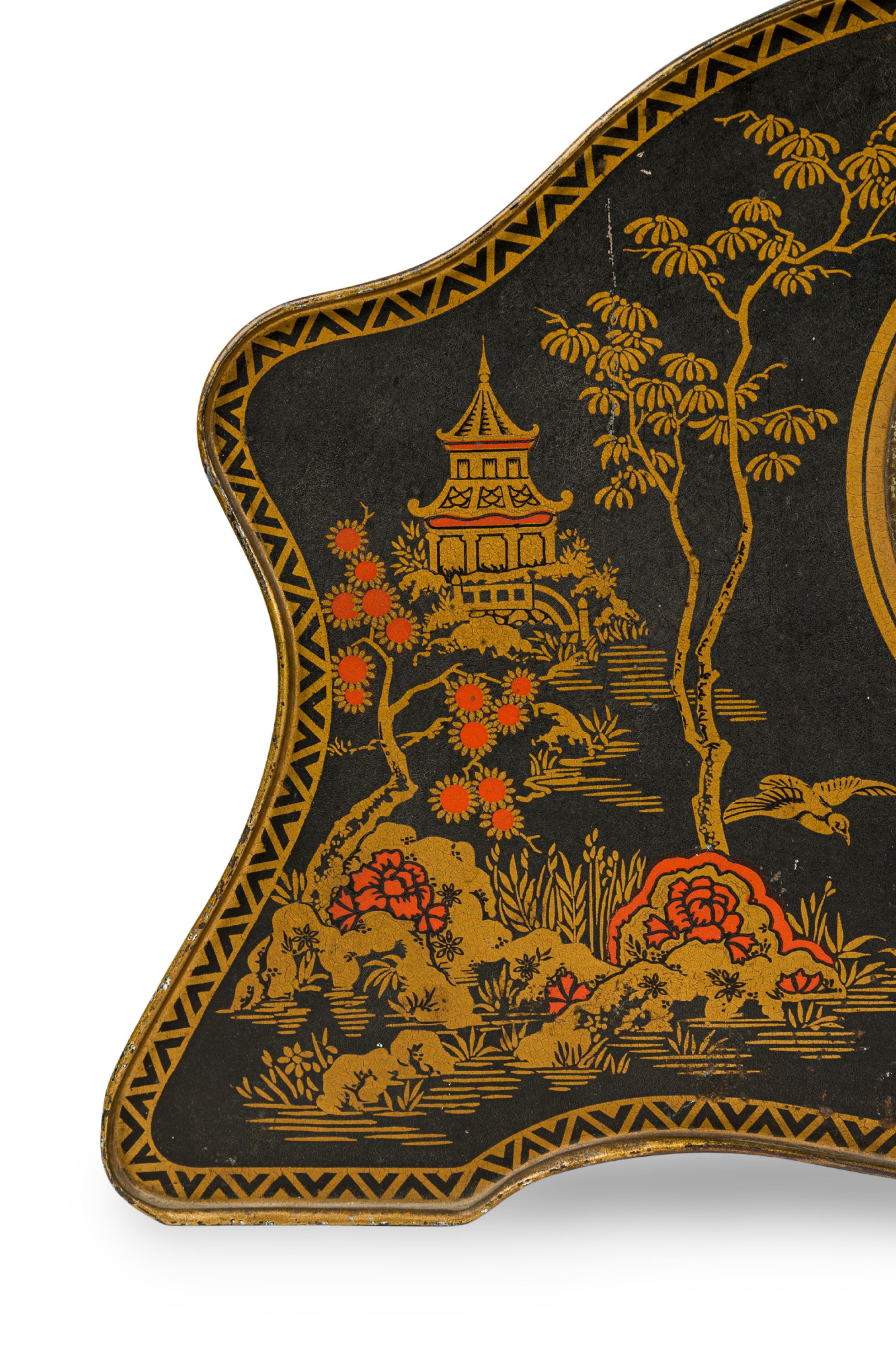 English Regency Chinoiserie Clock Set For Sale 1