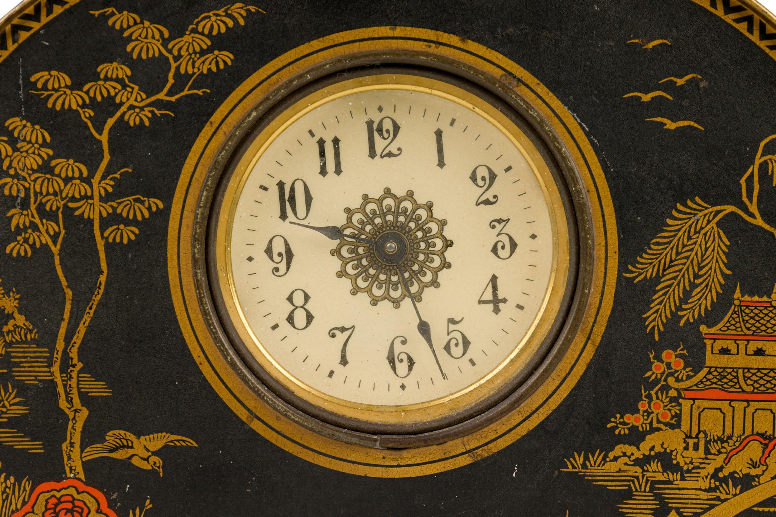 English Regency Chinoiserie Clock Set For Sale 2