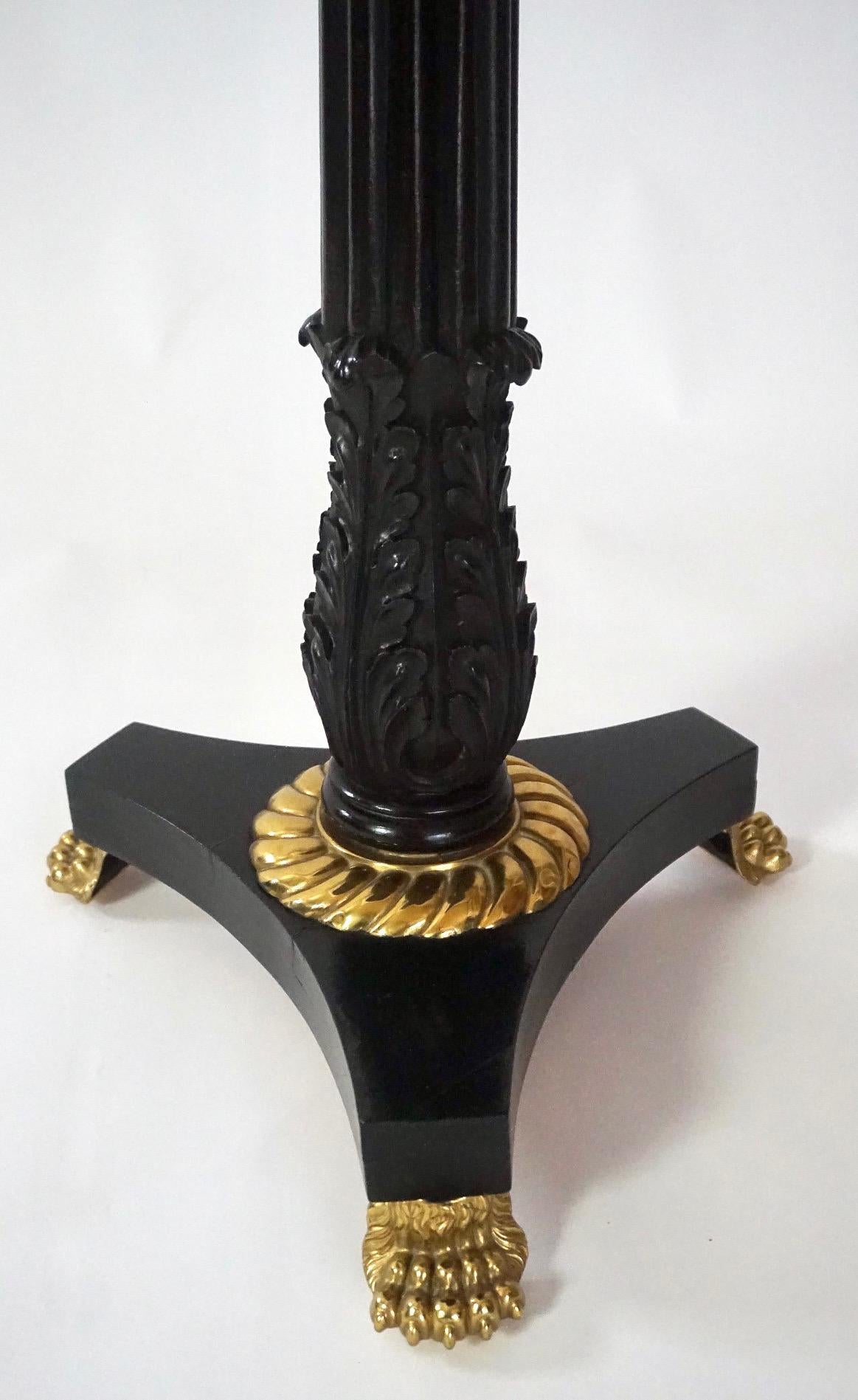 19th Century English Regency Chinoiserie Lacquer Top Ebonized Brass Mounted Stand, circa 1820 For Sale