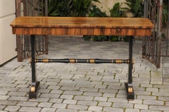 English Regency Console Table circa 1830 with Rosewood Top and Ebonized Base