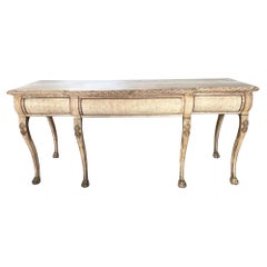 Tavolo da console Regency inglese in mogano sbiancato, XIX secolo