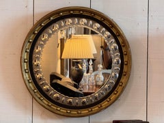 English Regency Convex Mirror With Bullseye Border