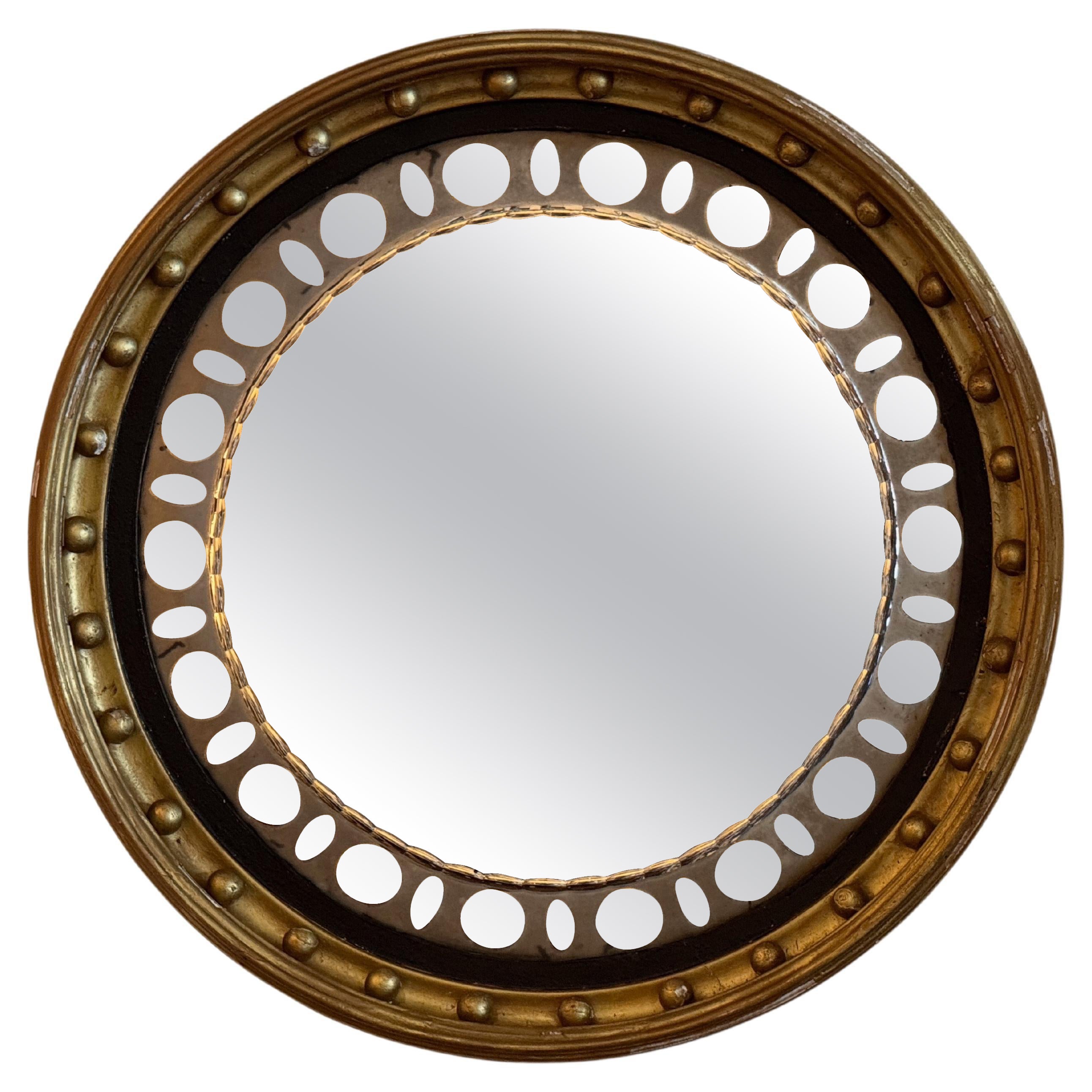 English Regency Convex Mirror With Bullseye Border For Sale